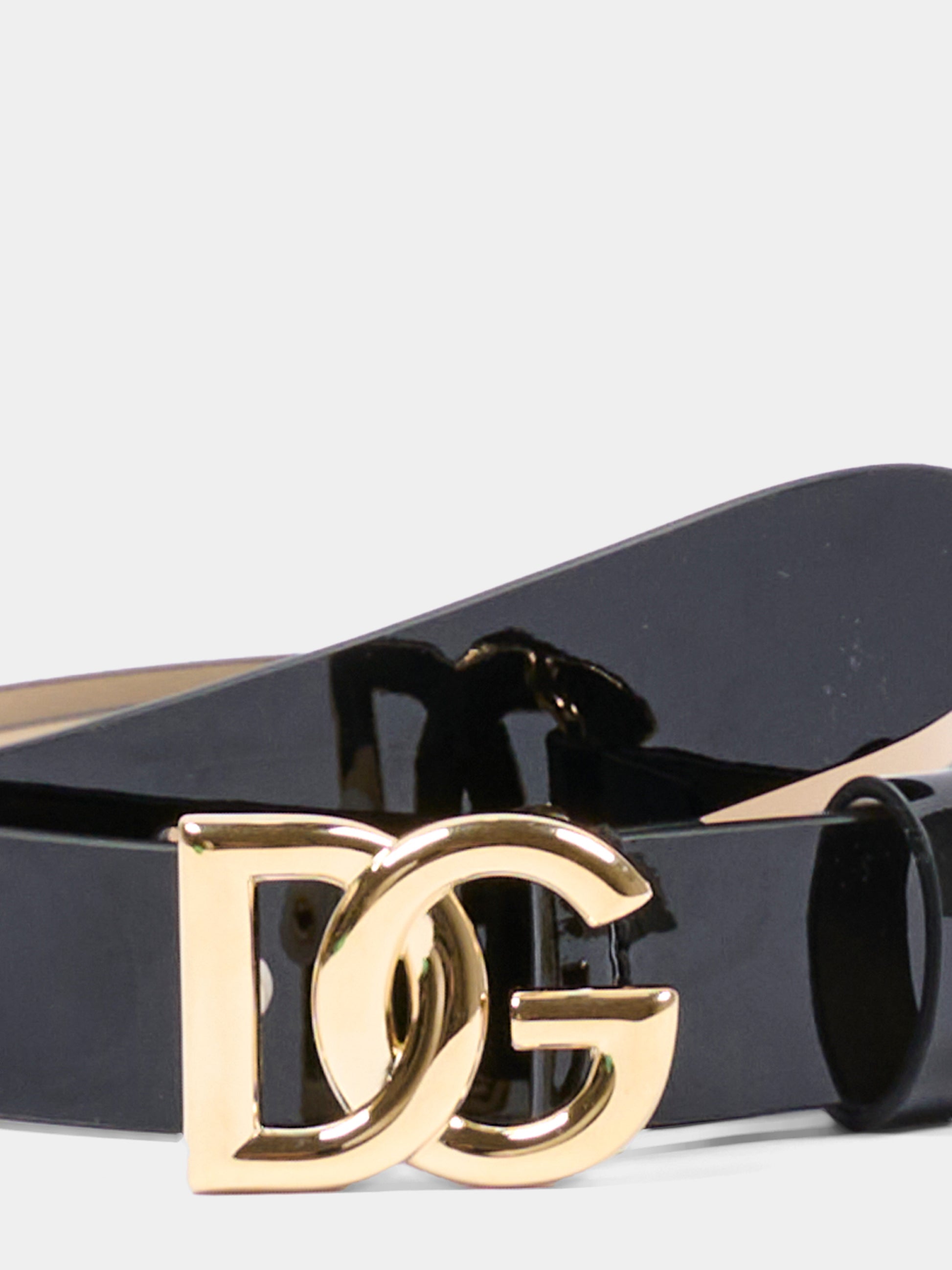 Cintura nera per bambina con logo DG,Dolce & Gabbana Kids,EE0068 A1067 80999