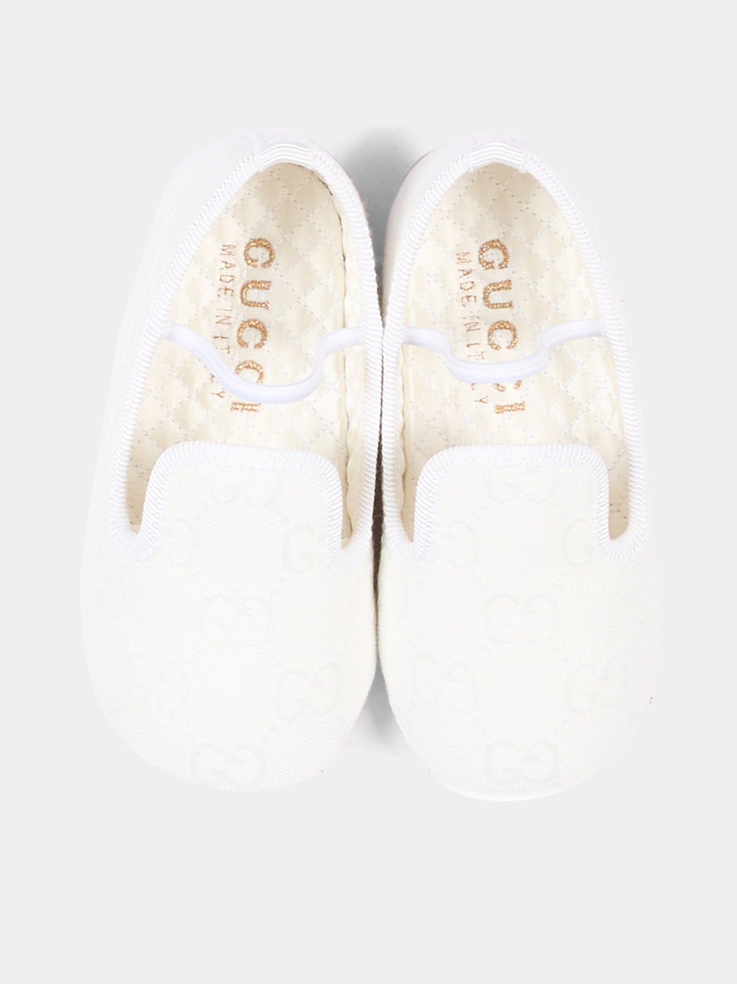Mocassini avorio per neonato GG,Gucci Kids,873031 FAF5K 9048