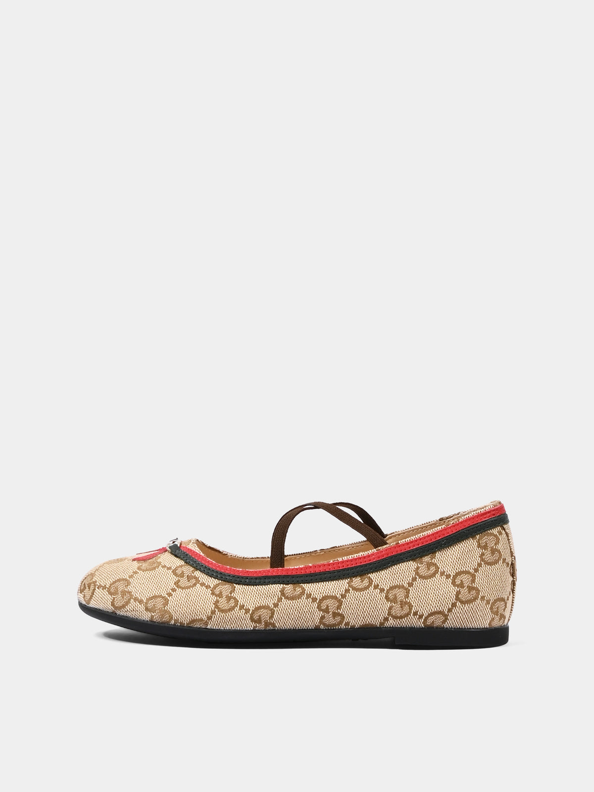 Ballerine beige per bambina con Jacquard GG,Gucci Kids,873048 FAF5H 9645