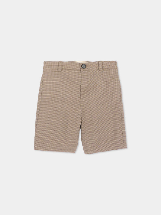 Shorts beige per neonato con Web,Gucci Kids,863987 XWA86 2004