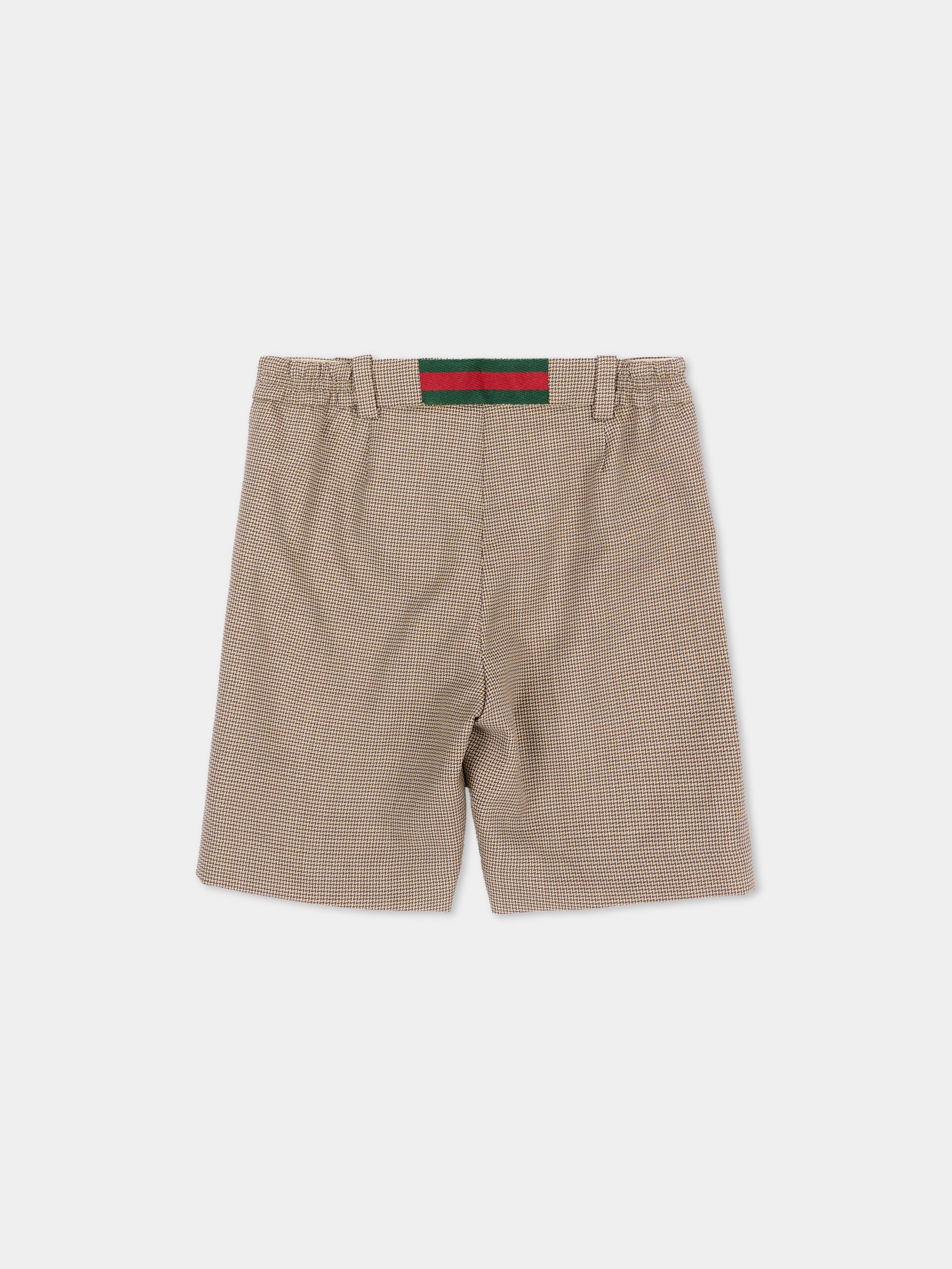 Shorts beige per neonato con Web,Gucci Kids,863987 XWA86 2004