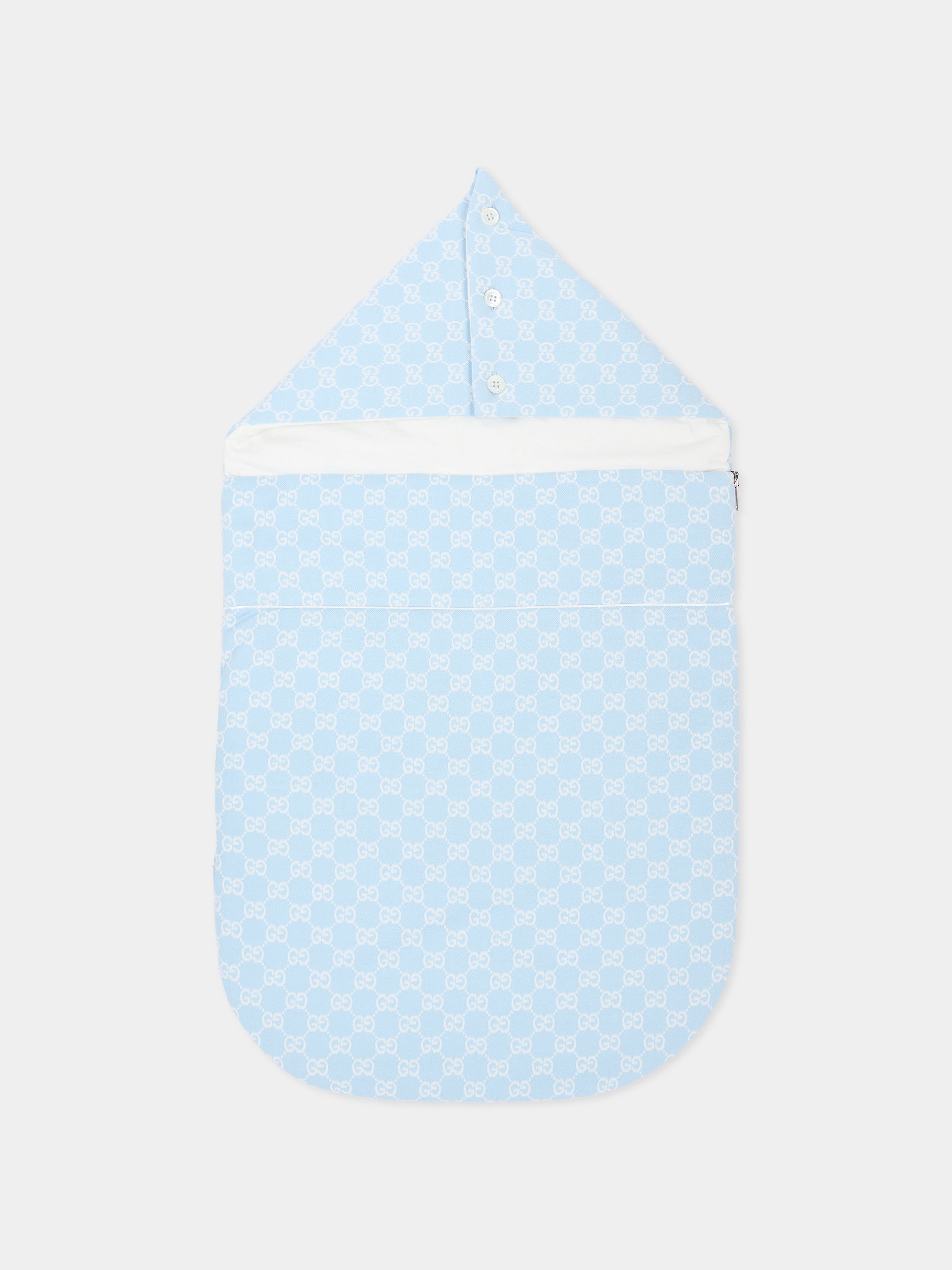 Sacco nanna azzurro per neonato GG,Gucci Kids,865783 XJHBA 4914