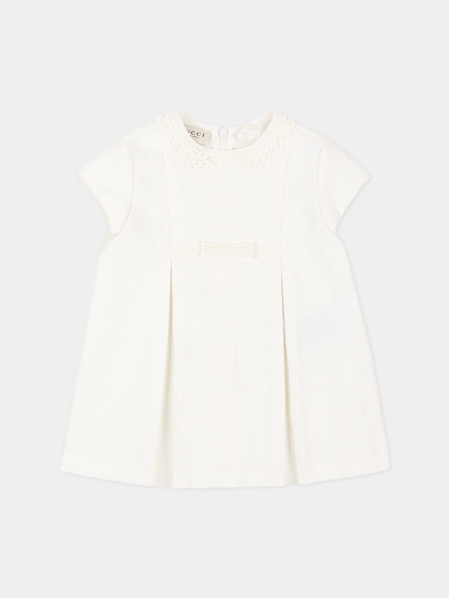 Abito elegante avorio per neonata GG,Gucci Kids,866683 XWA9R 9799