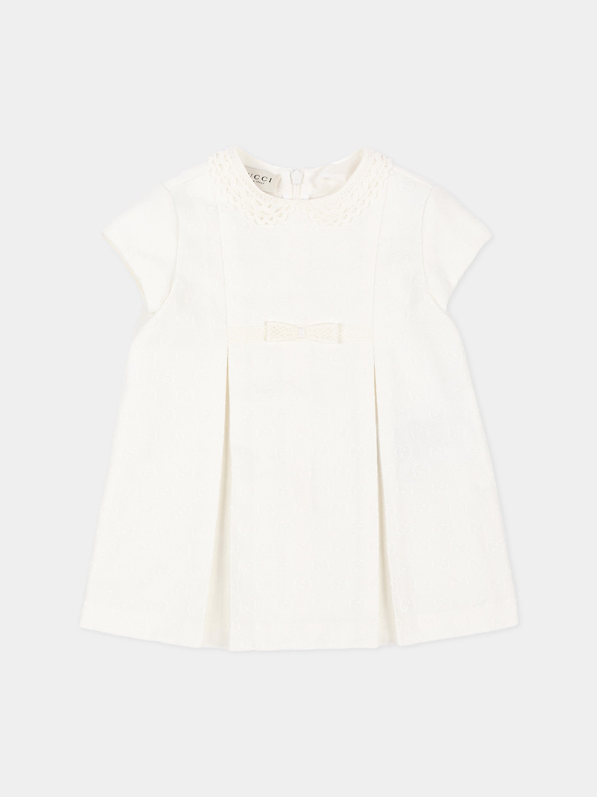 Abito elegante avorio per neonata GG,Gucci Kids,866683 XWA9R 9799