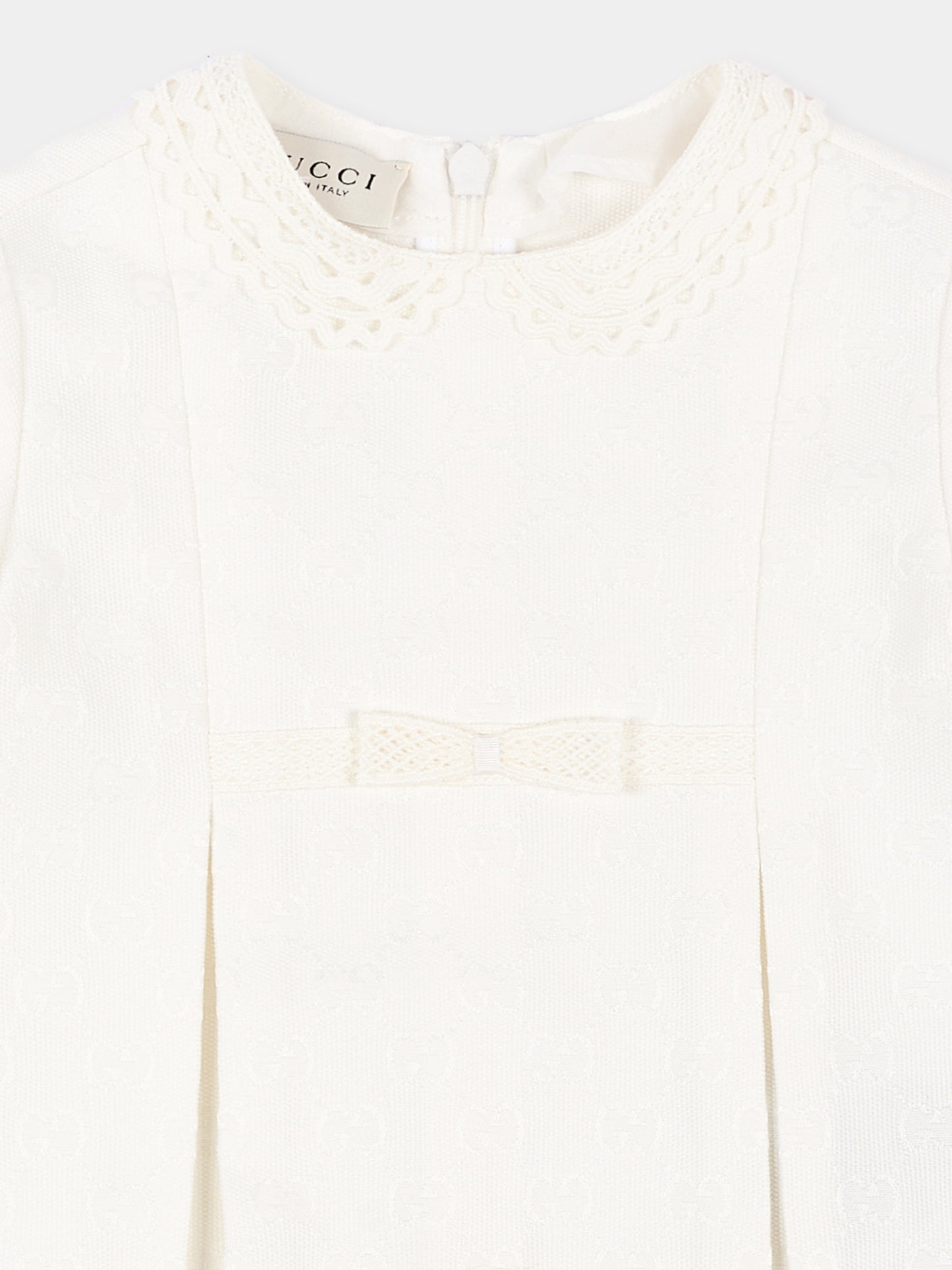 Abito elegante avorio per neonata GG,Gucci Kids,866683 XWA9R 9799