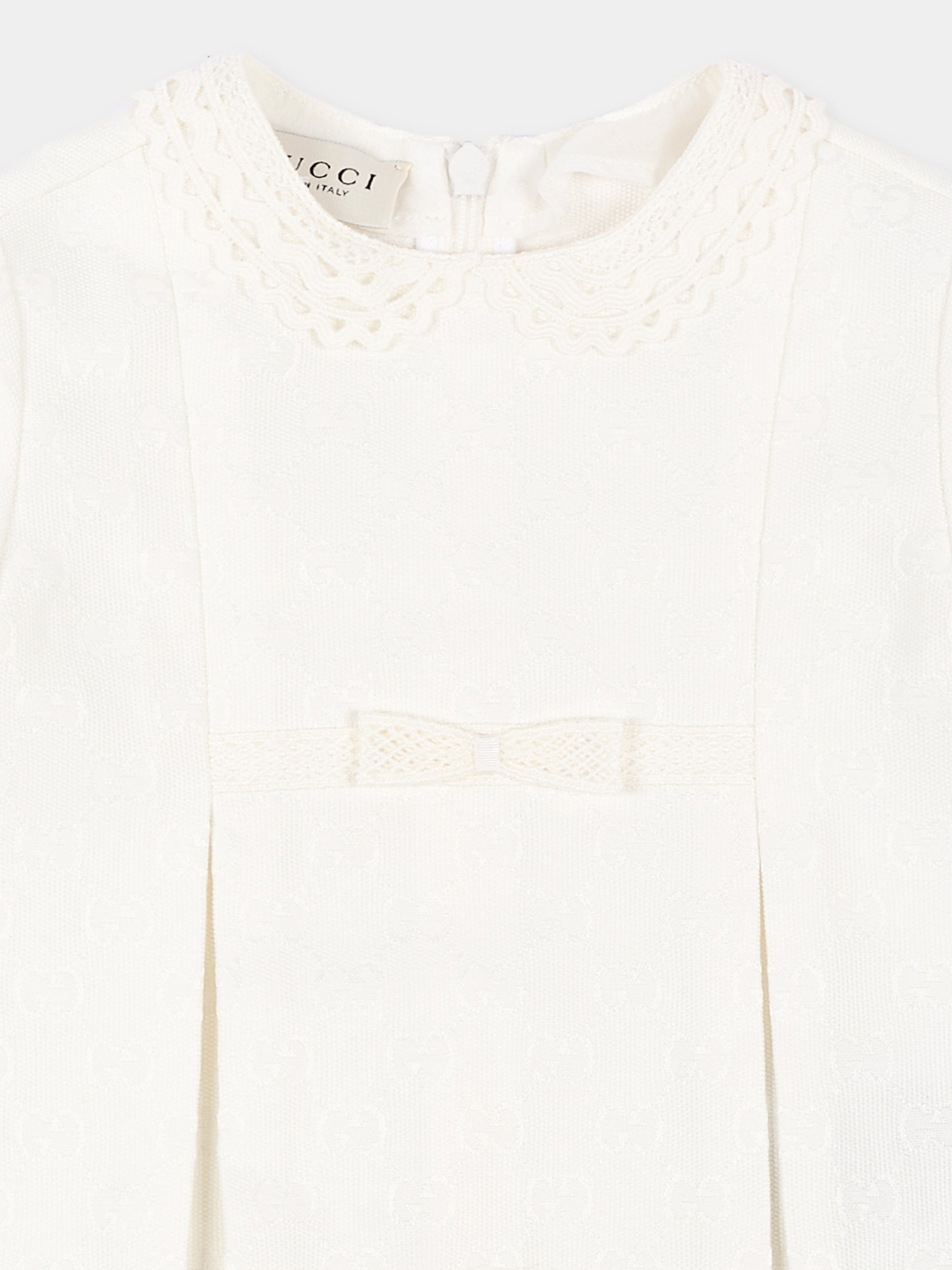 Abito elegante avorio per neonata GG,Gucci Kids,866683 XWA9R 9799