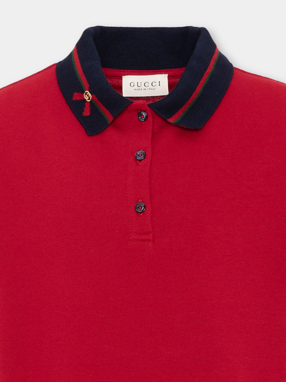 Vestito rosso per bambina con colletto