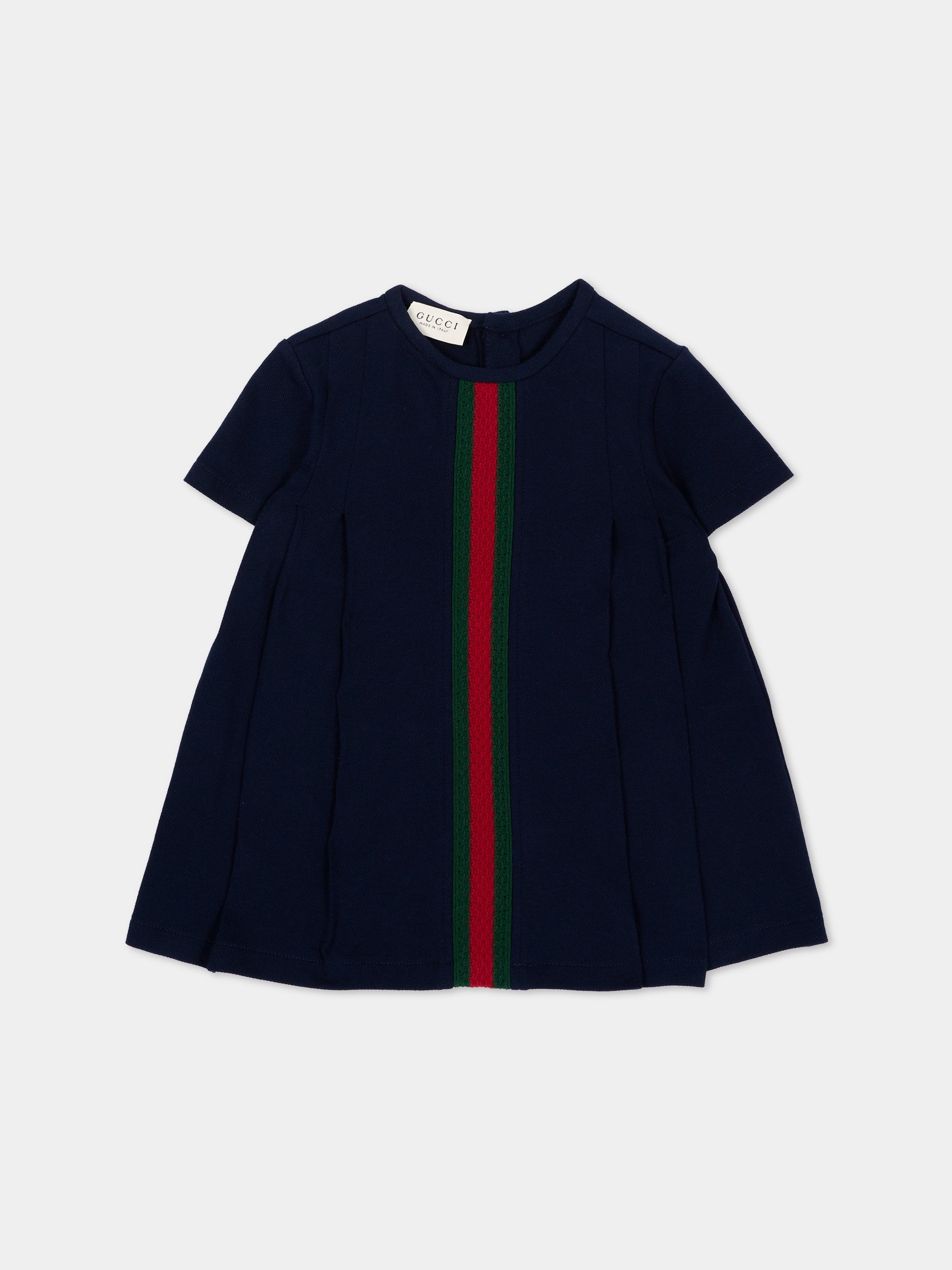 Vestito a manica corta blu per neonata,Gucci Kids,867972 XJHVF 4306
