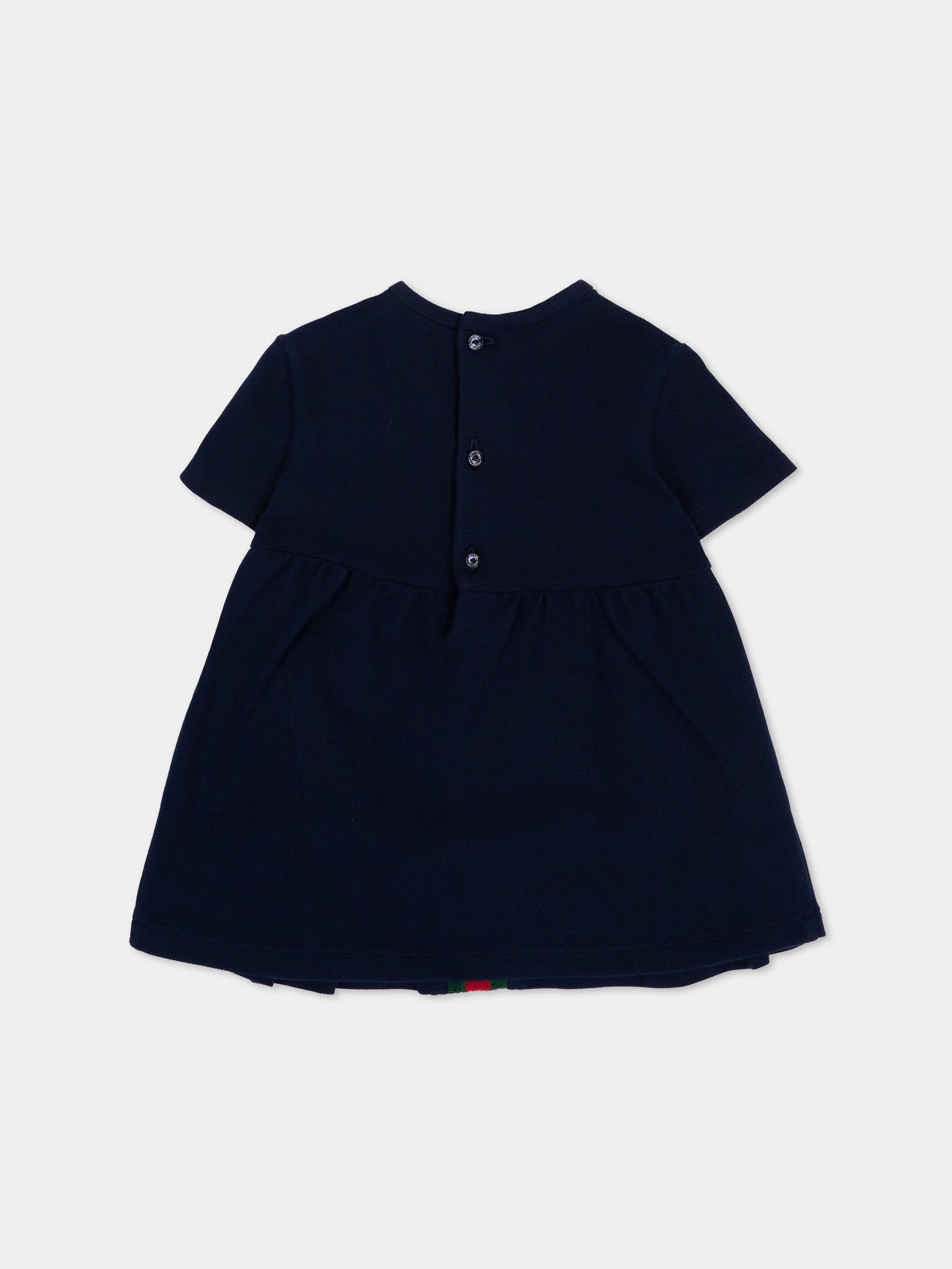 Vestito a manica corta blu per neonata,Gucci Kids,867972 XJHVF 4306