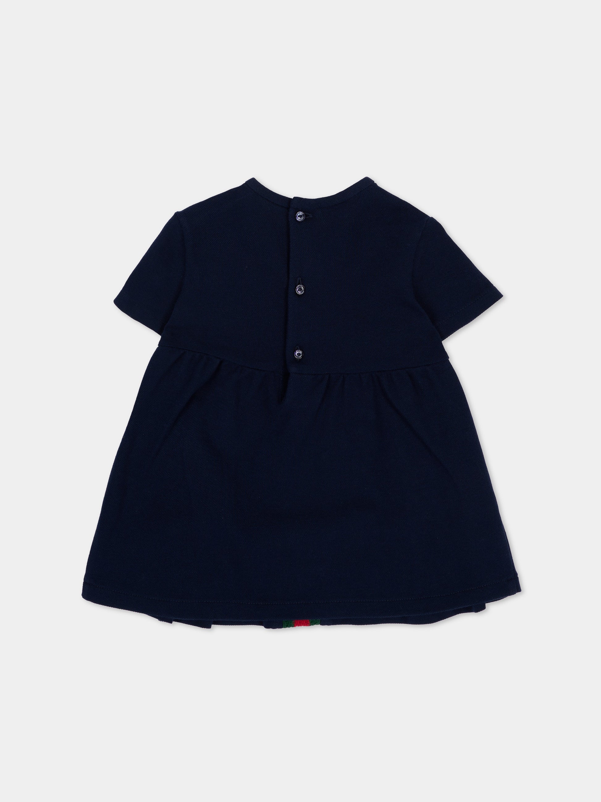 Vestito a manica corta blu per neonata,Gucci Kids,867972 XJHVF 4306
