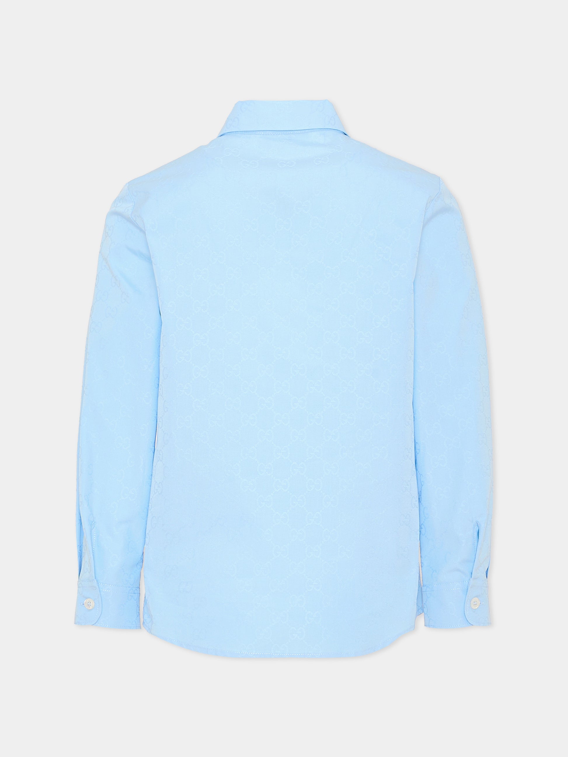 Camicia a manica lunga celeste per bambino,Gucci Kids,870268 XWA9G 4774