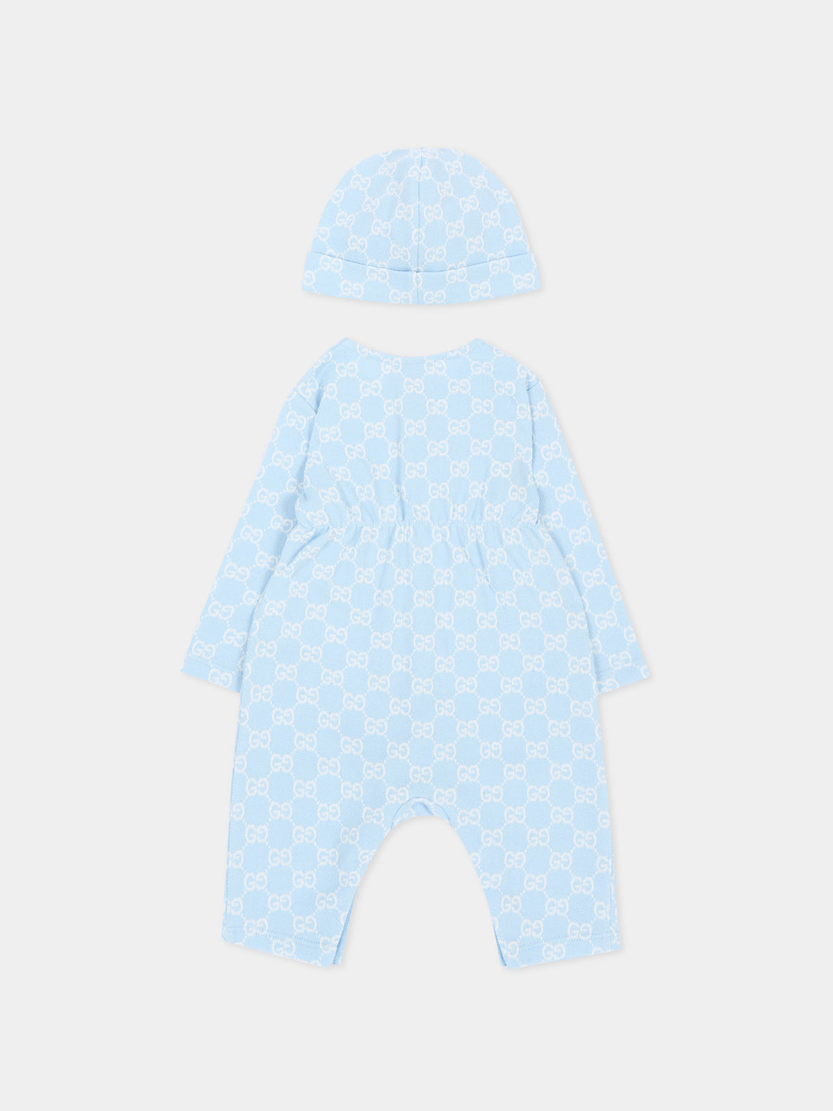 Set Tutina celeste per neonato monogramma GG,Gucci Kids,870882 XJHA9 4914