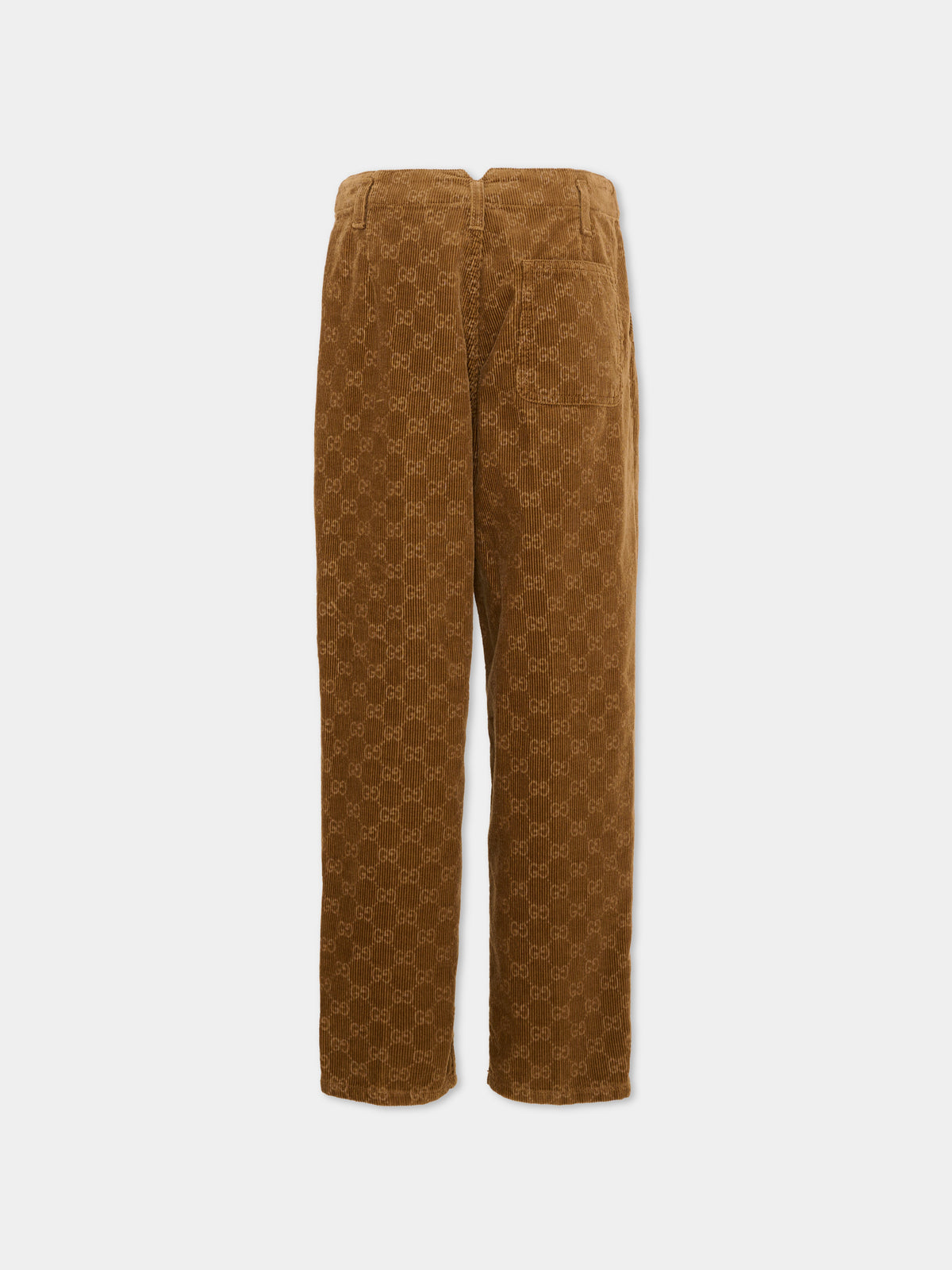 Pantalone marrone per bambino con monogram GG,Gucci Kids,864939 XDDF9 2230