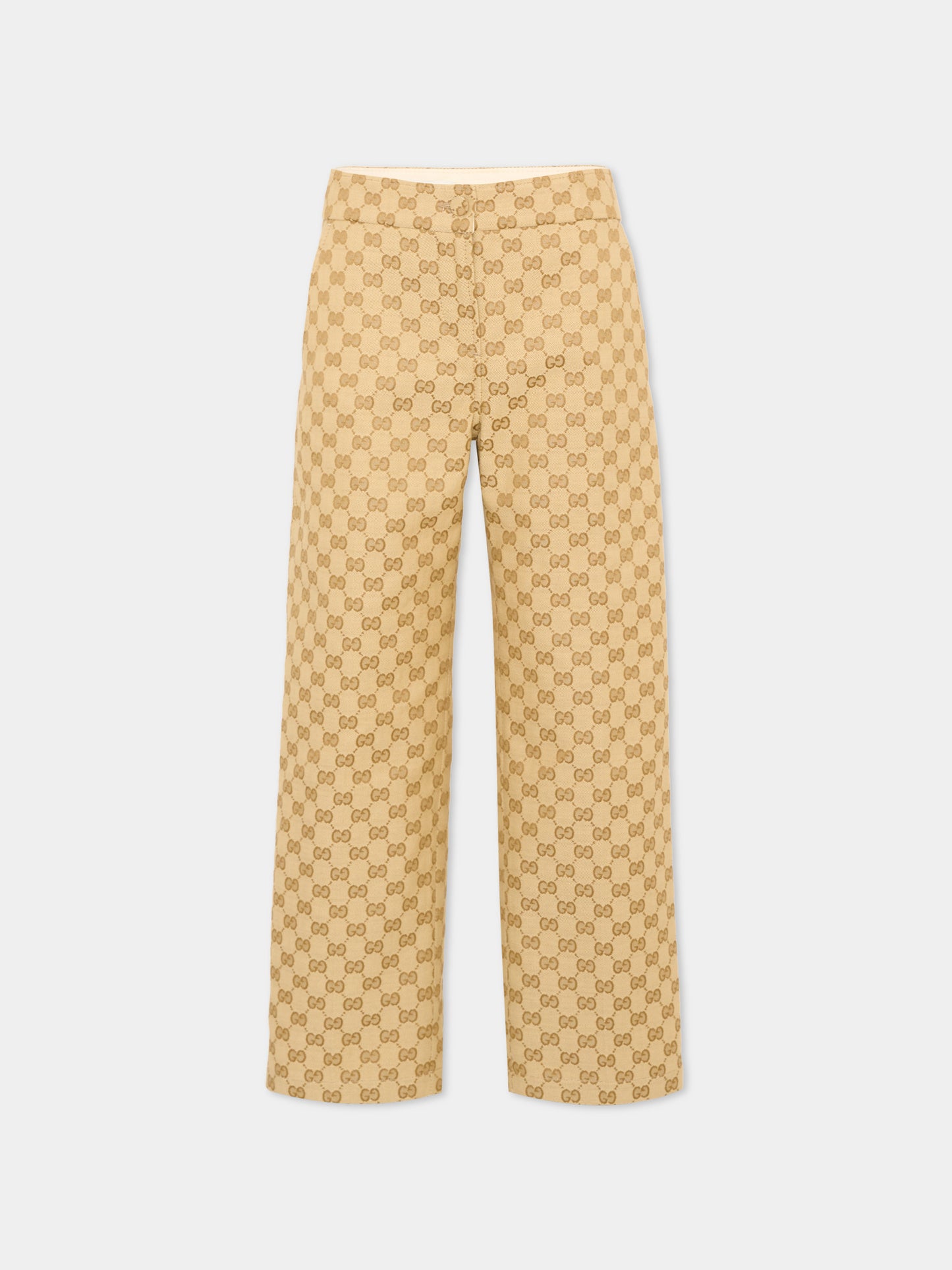 Pantalone beige monogramma GG per bambina,Gucci Kids,866669 XWA9A 2061