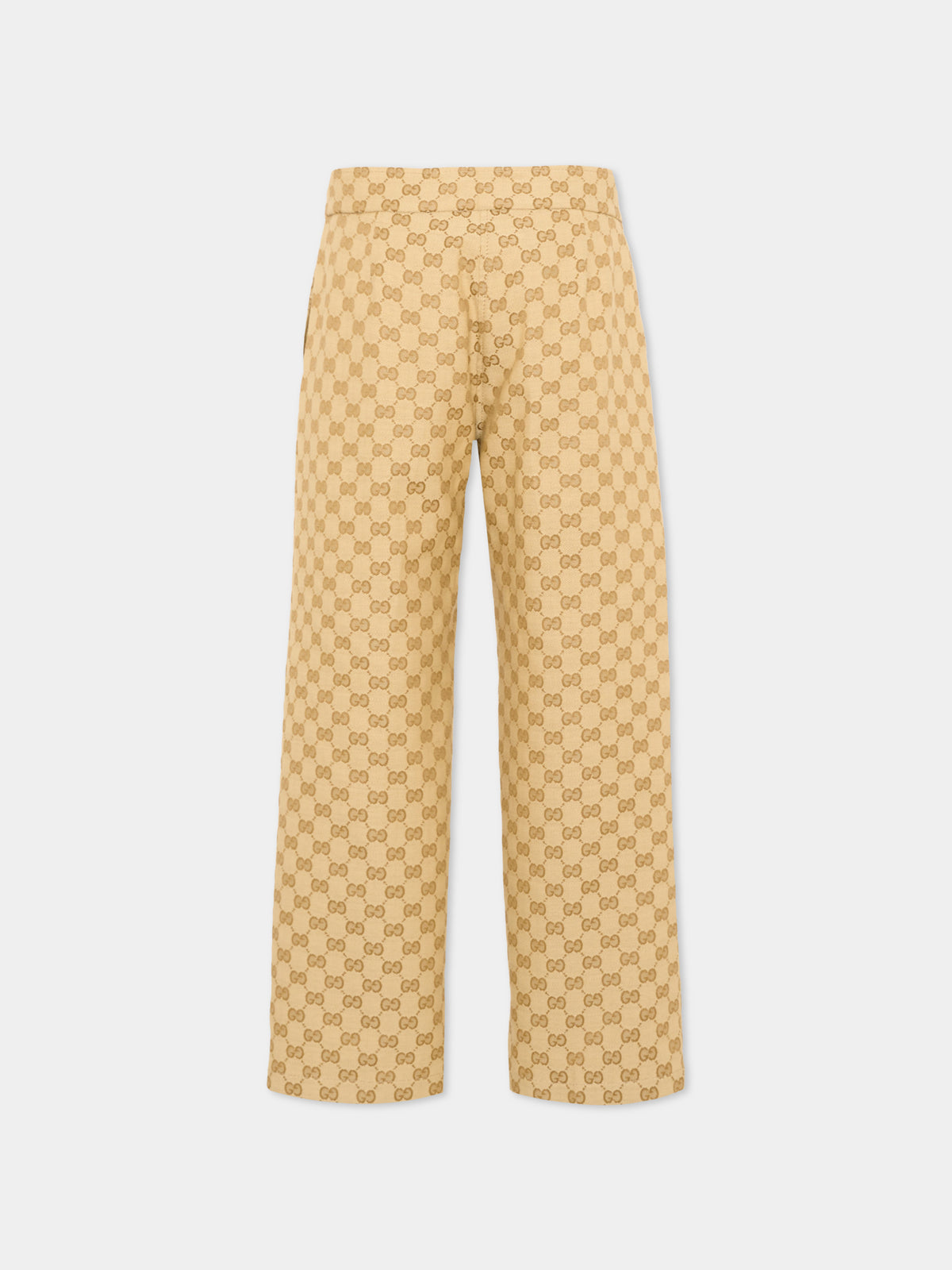 Pantalone beige monogramma GG per bambina