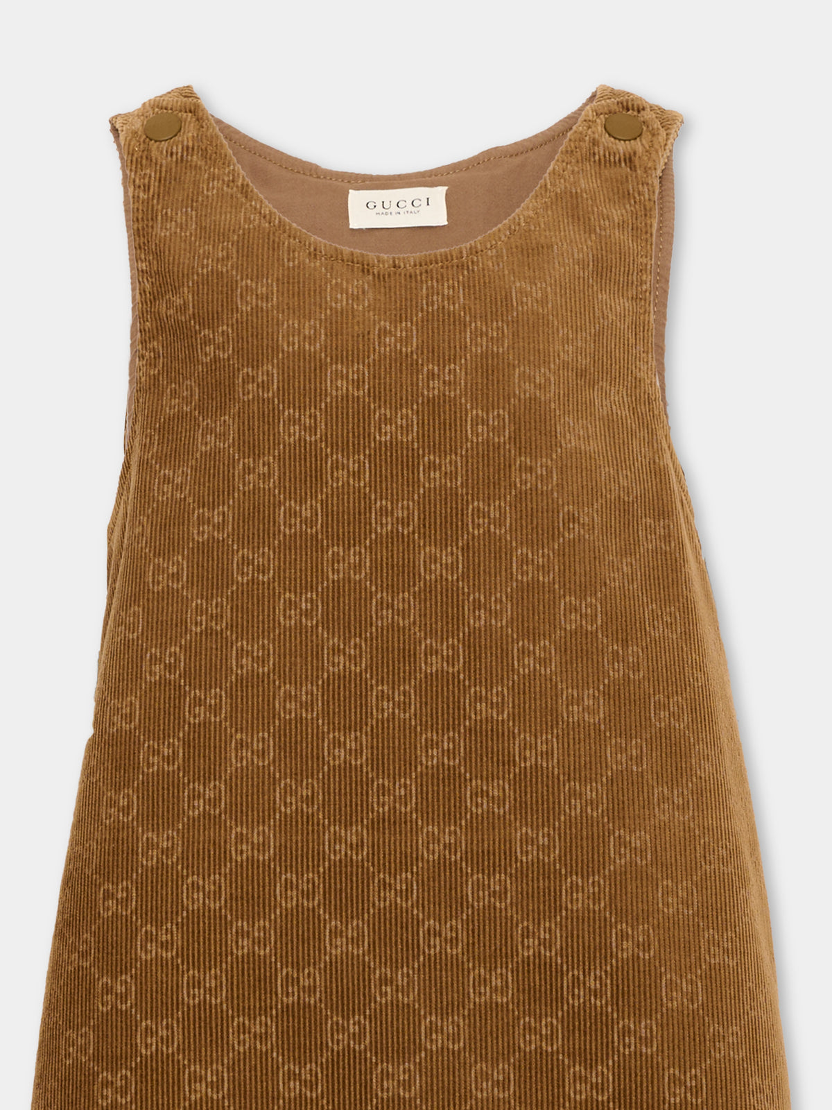 Vestito marrone per bambina con monogram GG,Gucci Kids,873255 XDDF9 2230
