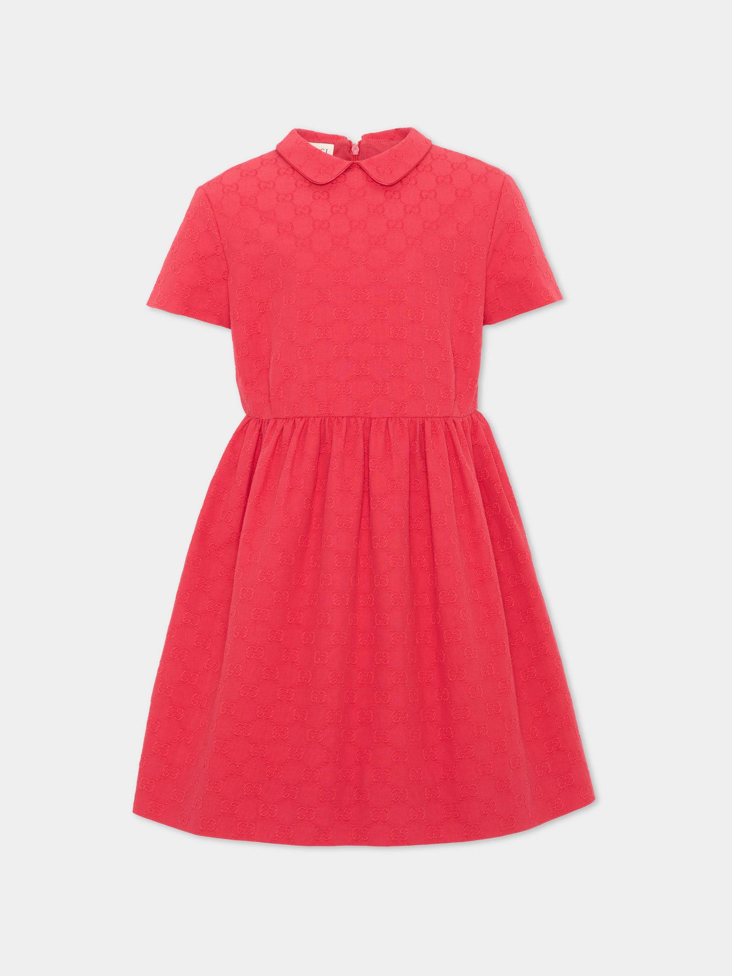 Vestito a manica corta rosso per bambina con monogram GG,Gucci Kids,866455 ZASYD 6137