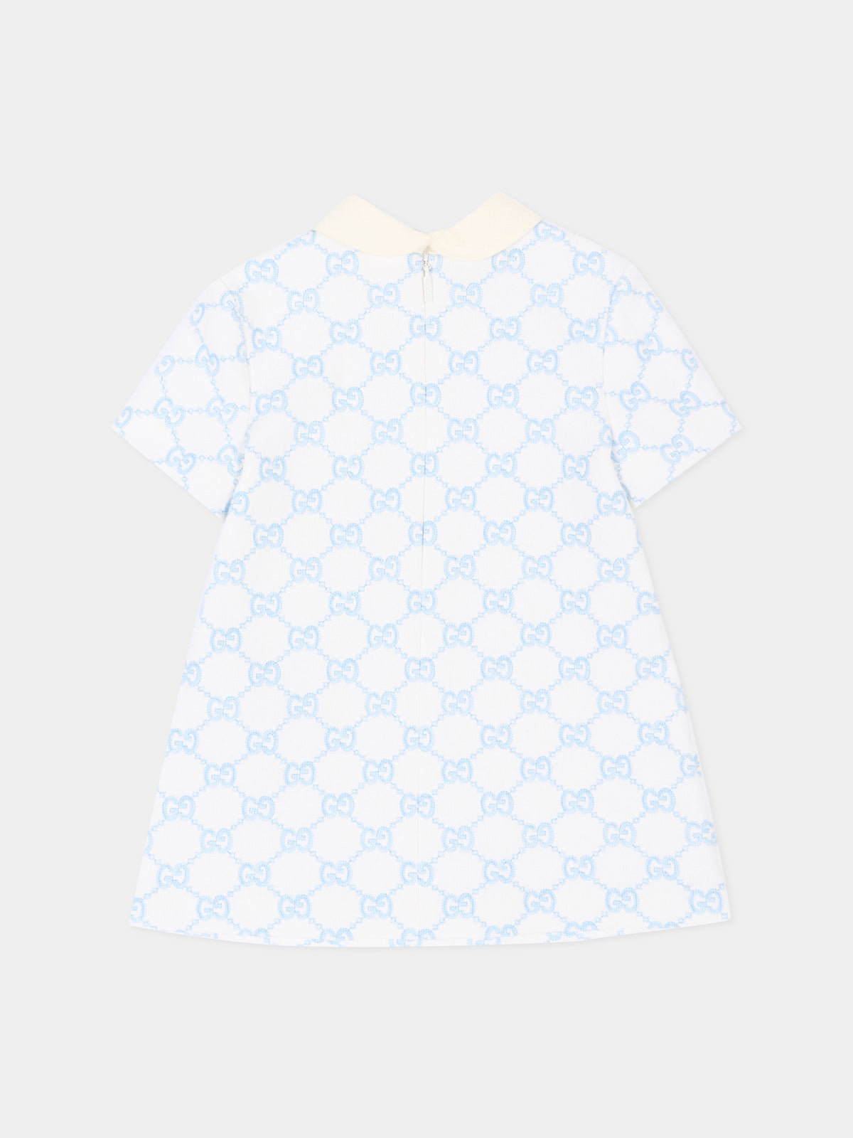 Vestito avorio per neonata con monogram GG