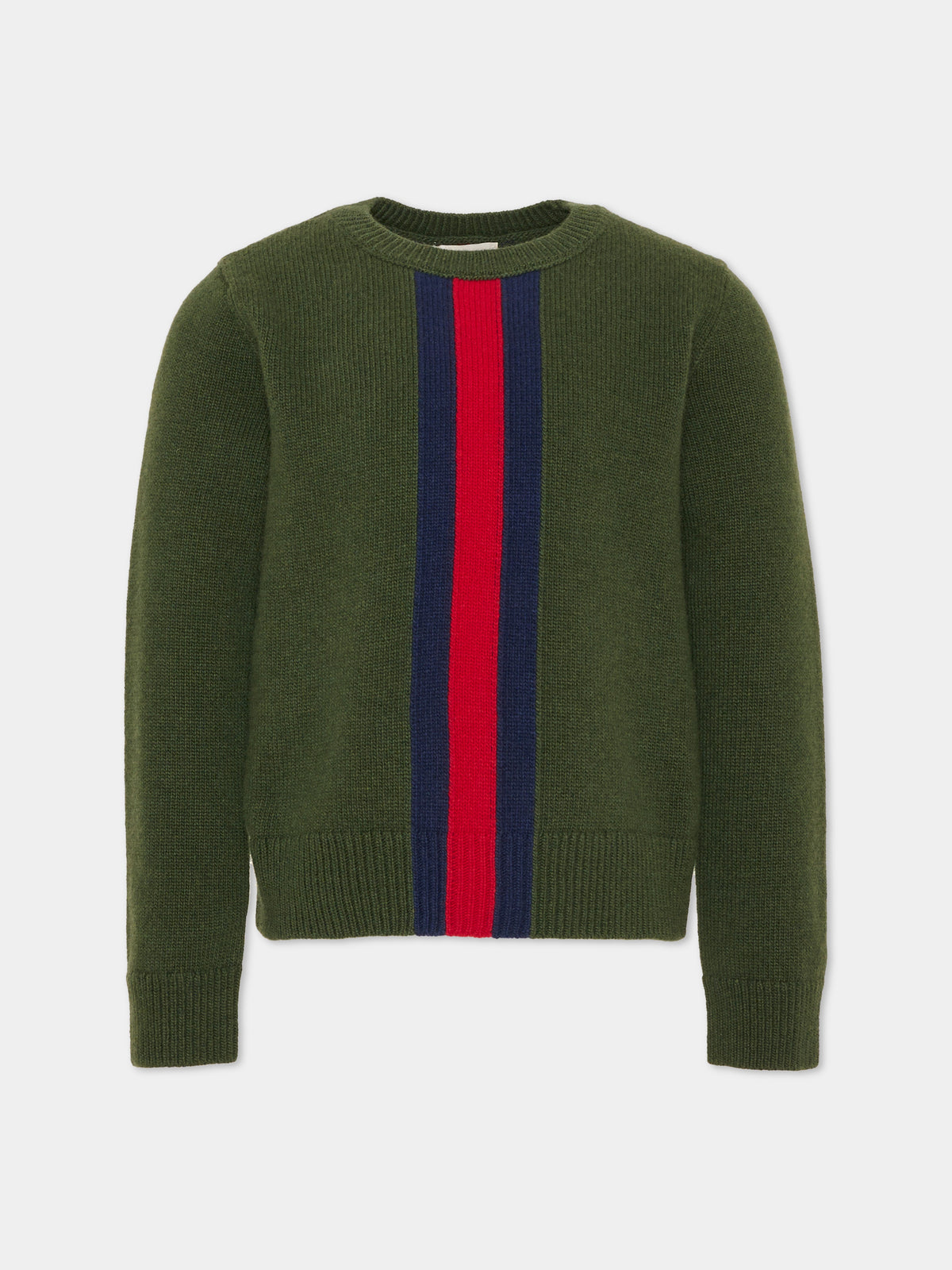Maglione verde per bambini con dettaglio Web,Gucci Kids,867433 XKFNR 3008
