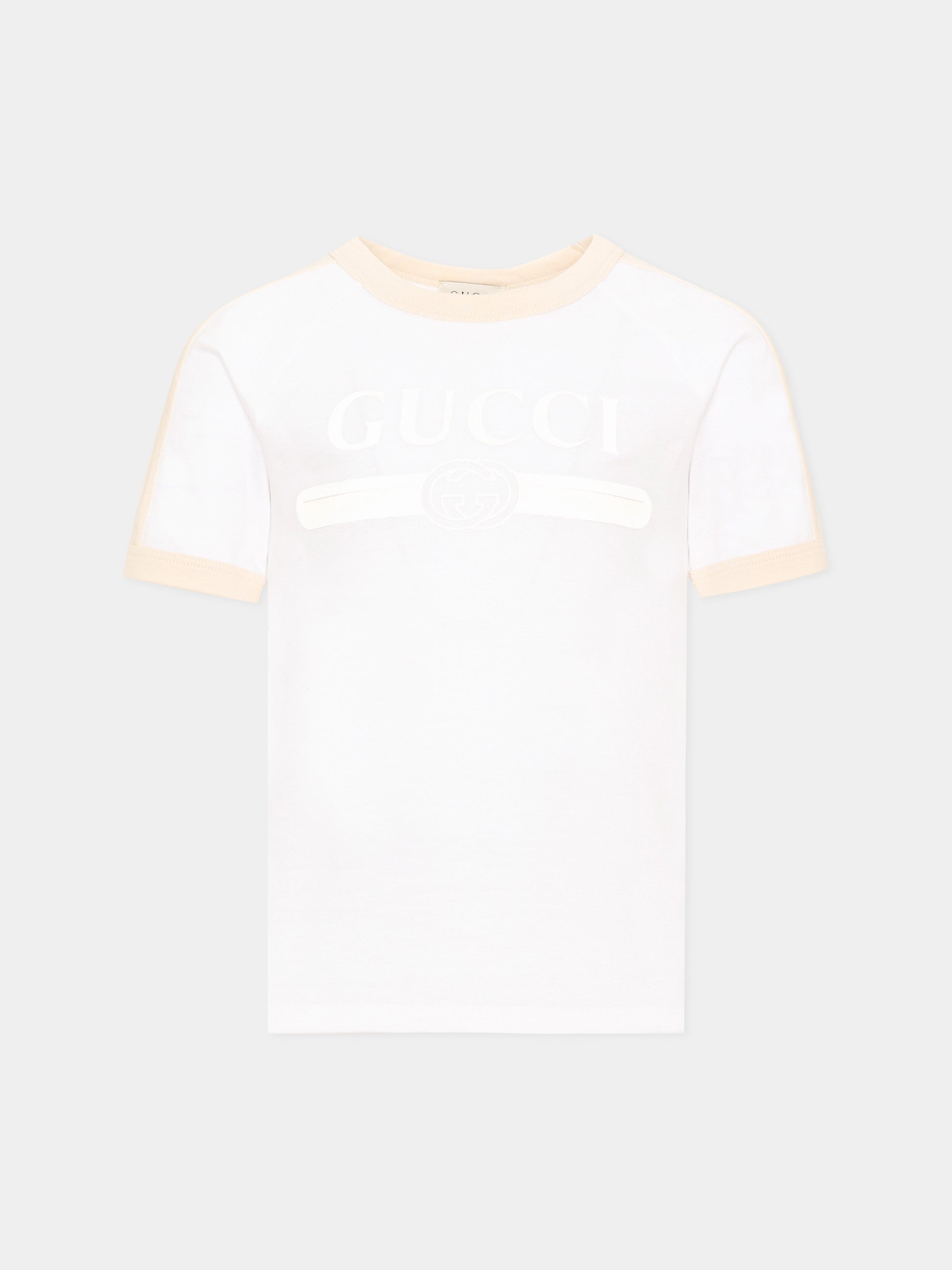 T-shirt bianca per bambini con logo,Gucci Kids,A0044Y XJHW6 9043