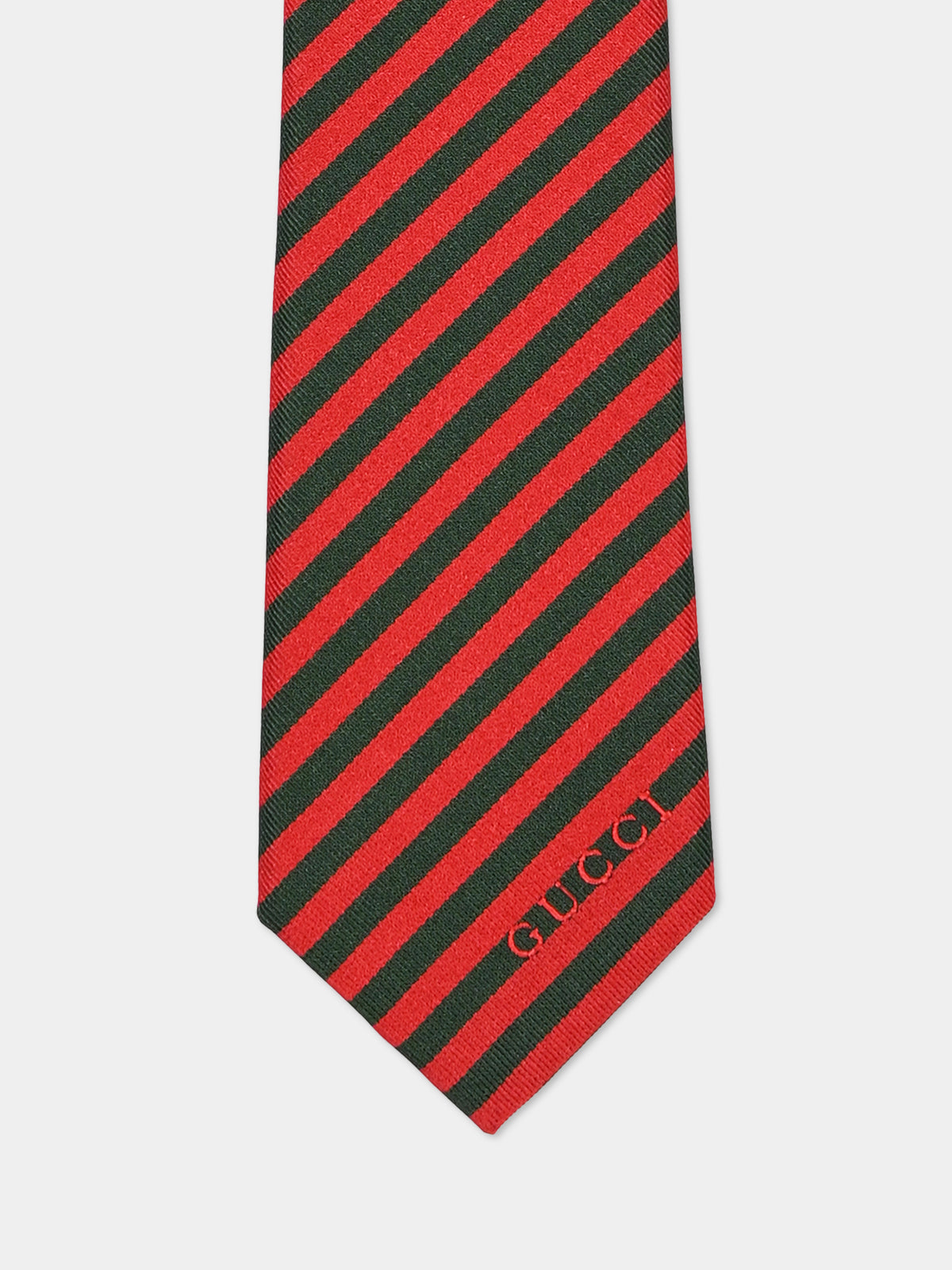 Cravatta rossa per bambino a righe,Gucci Kids,867904 4K022 3074