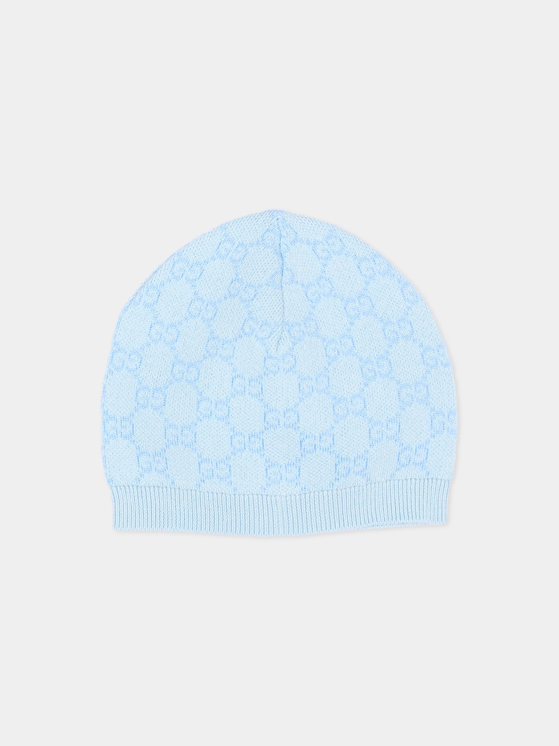 Cappello neonato avorio monogramma GG,Gucci Kids,835336 3KACG 9269