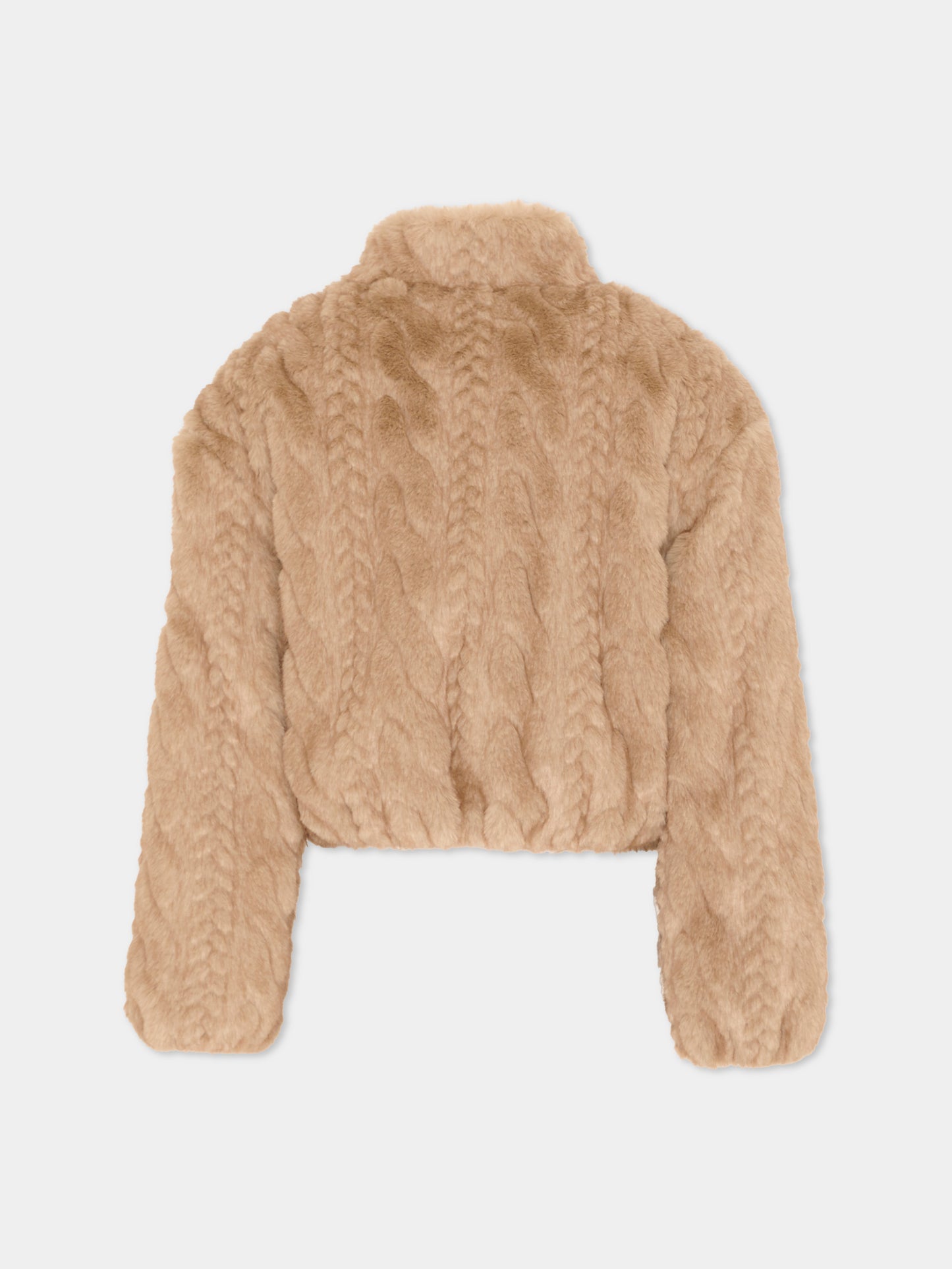 Ecopelliccia beige per bambina,Ermanno Scervino Junior,Z9H104 8094 0003