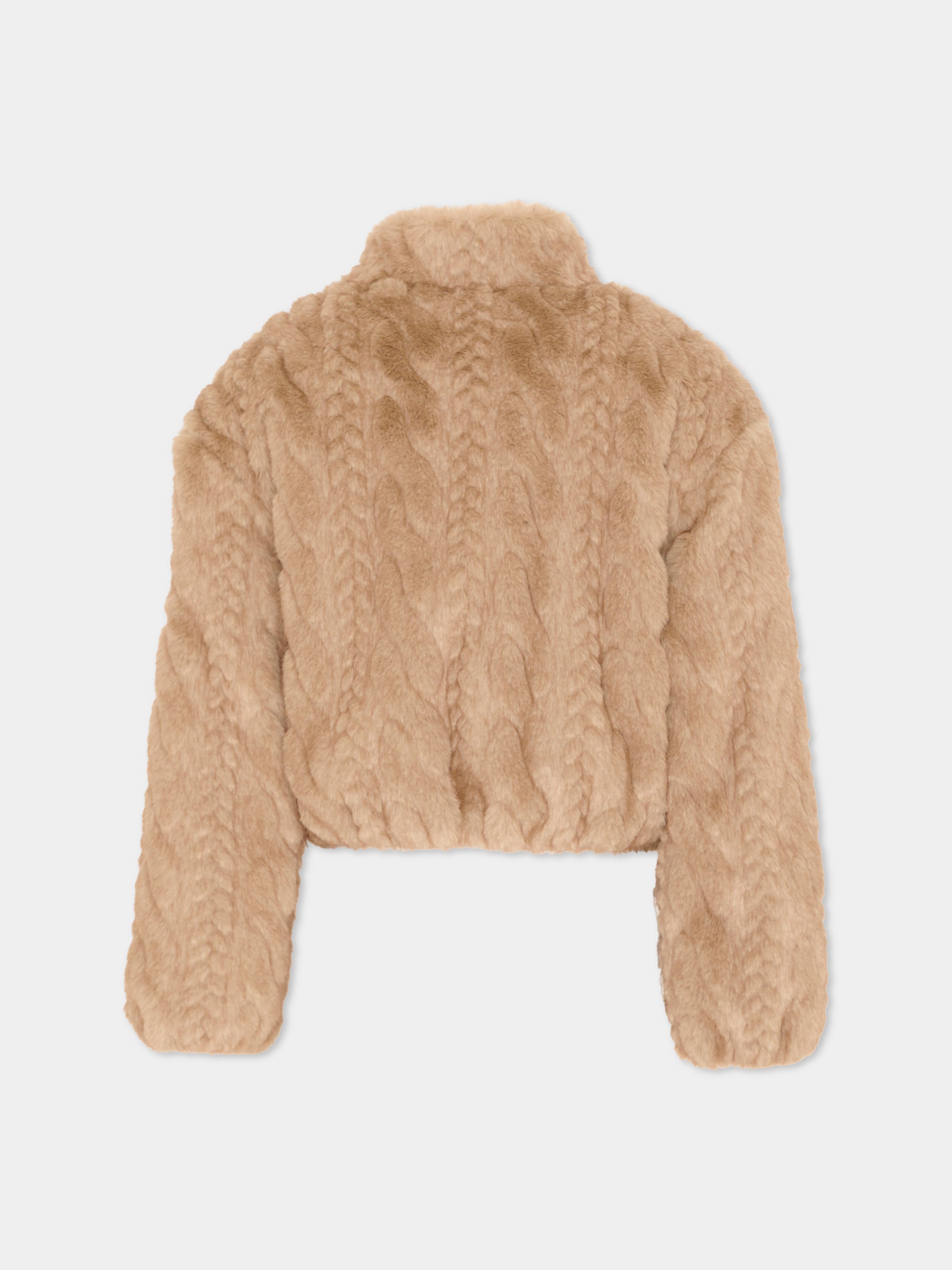 Ecopelliccia beige per bambina,Ermanno Scervino Junior,Z9H104 8094 0003