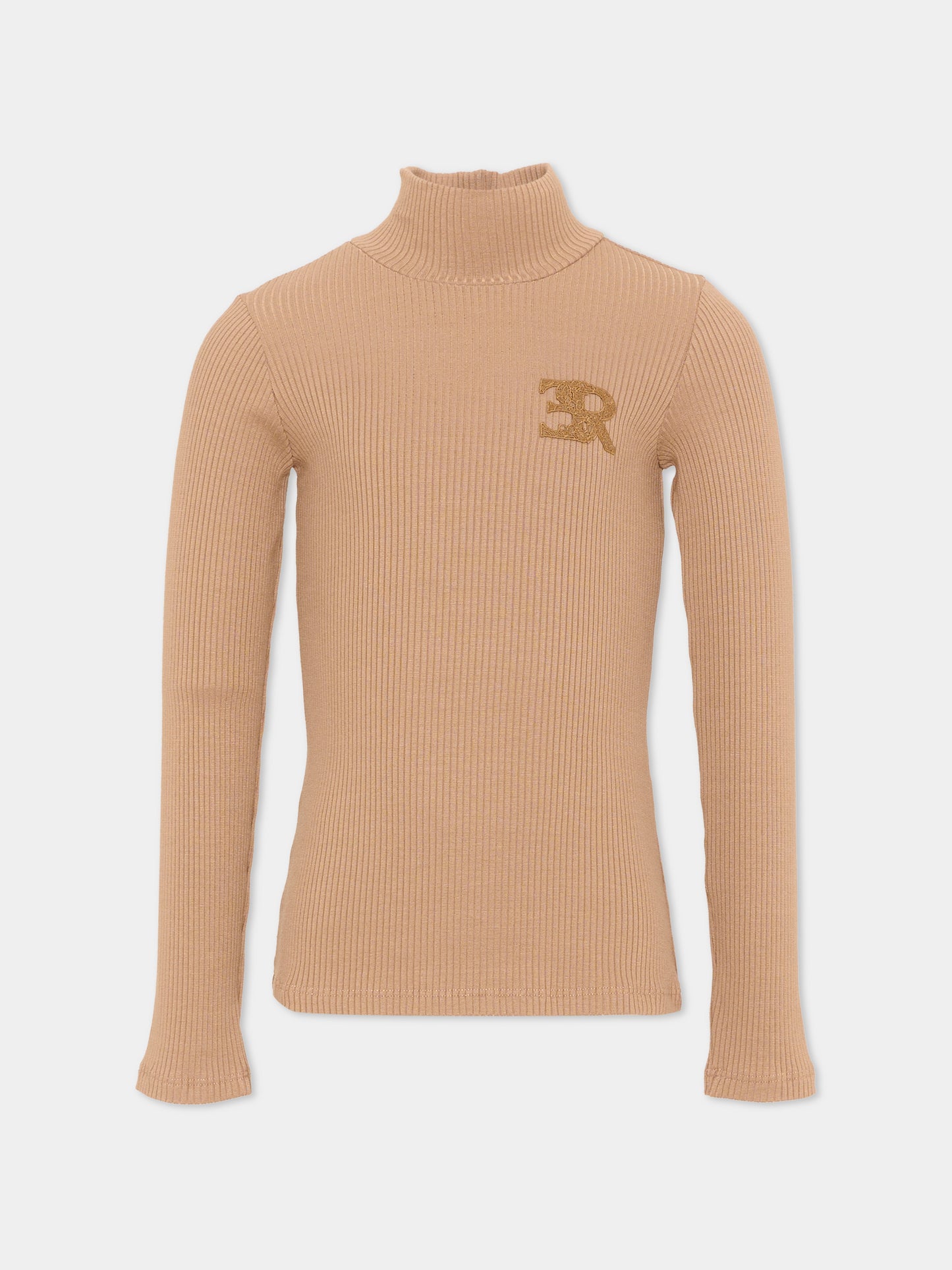Dolcevita beige per bambina con logo,Ermanno Scervino Junior,Z1H610 8214 0003