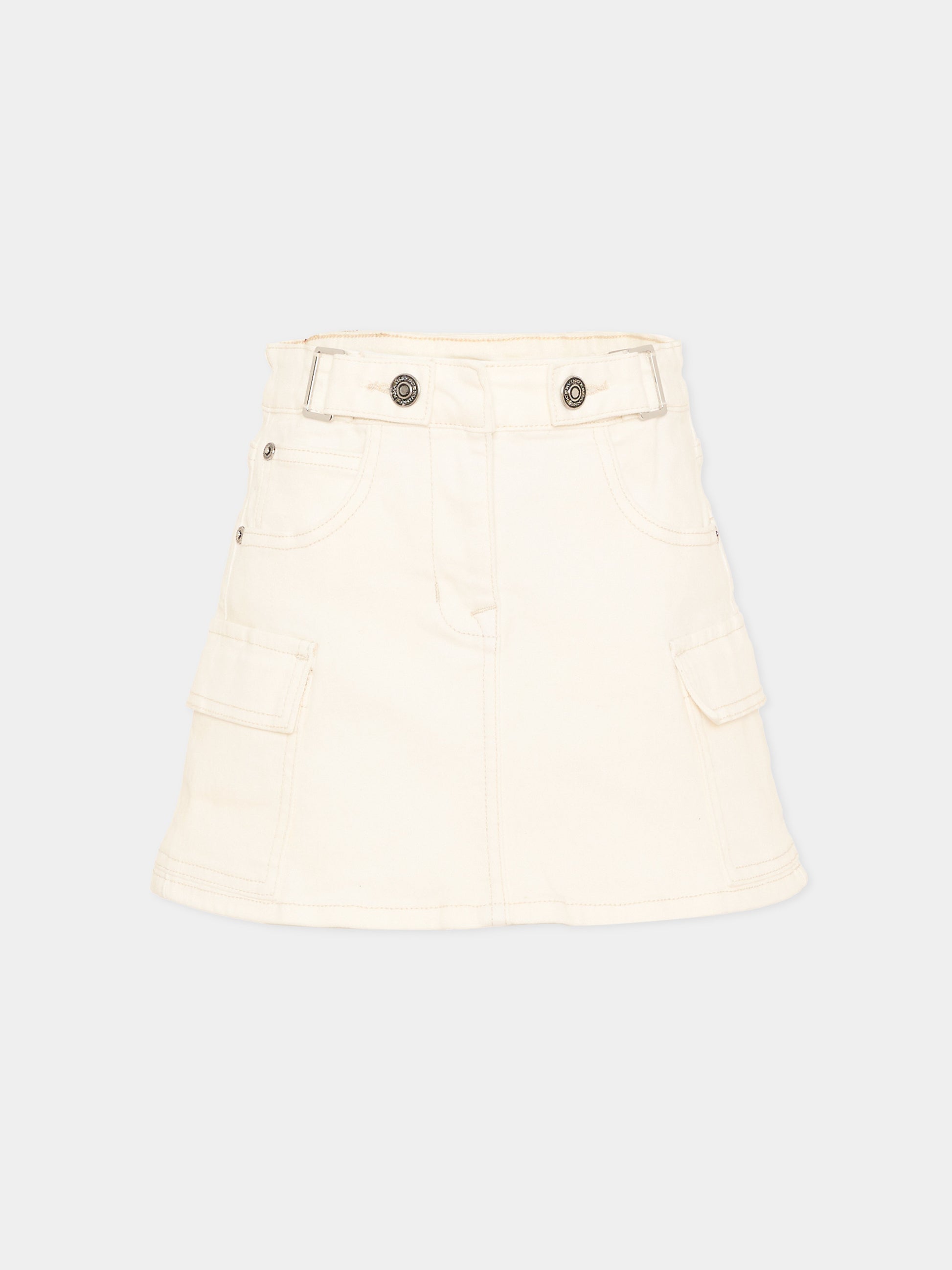 Gonna avorio per bambina con tasche,Ermanno Scervino Junior,Z9H700 8097 0001