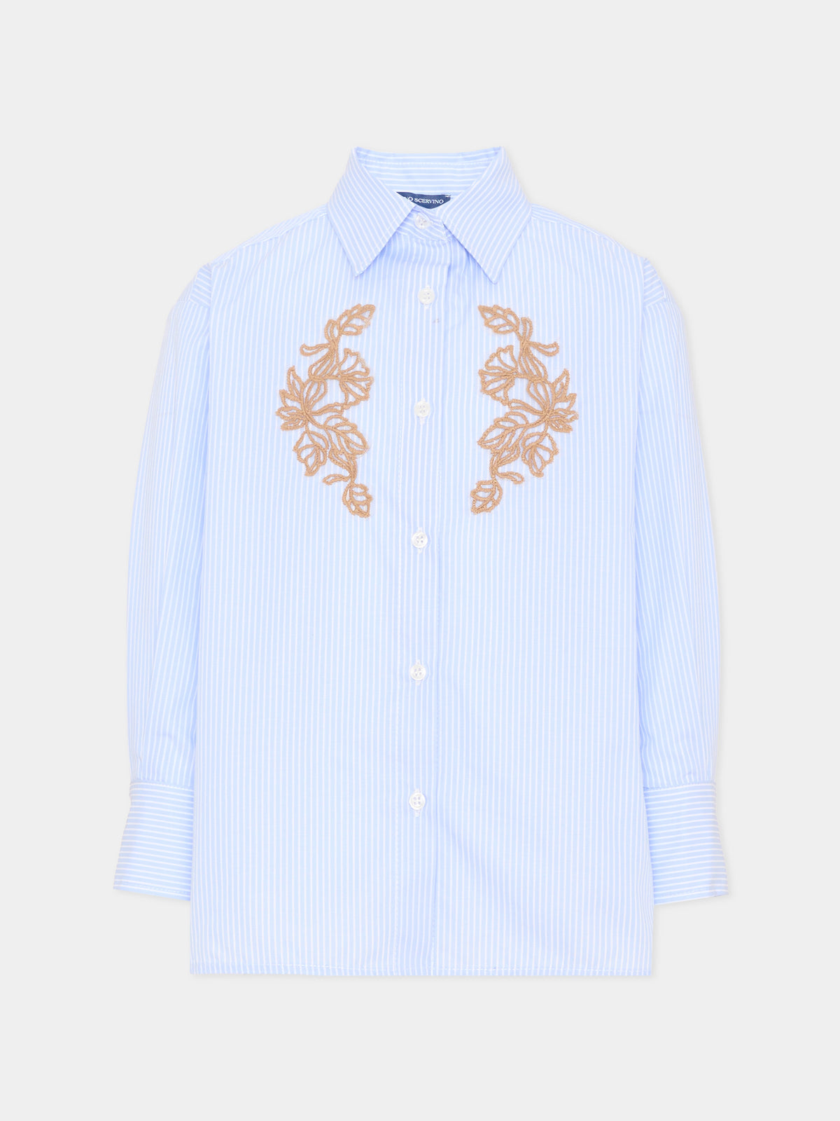 Camicia azzurra a righe per bambina,Ermanno Scervino Junior,Z1H304 8126 0158