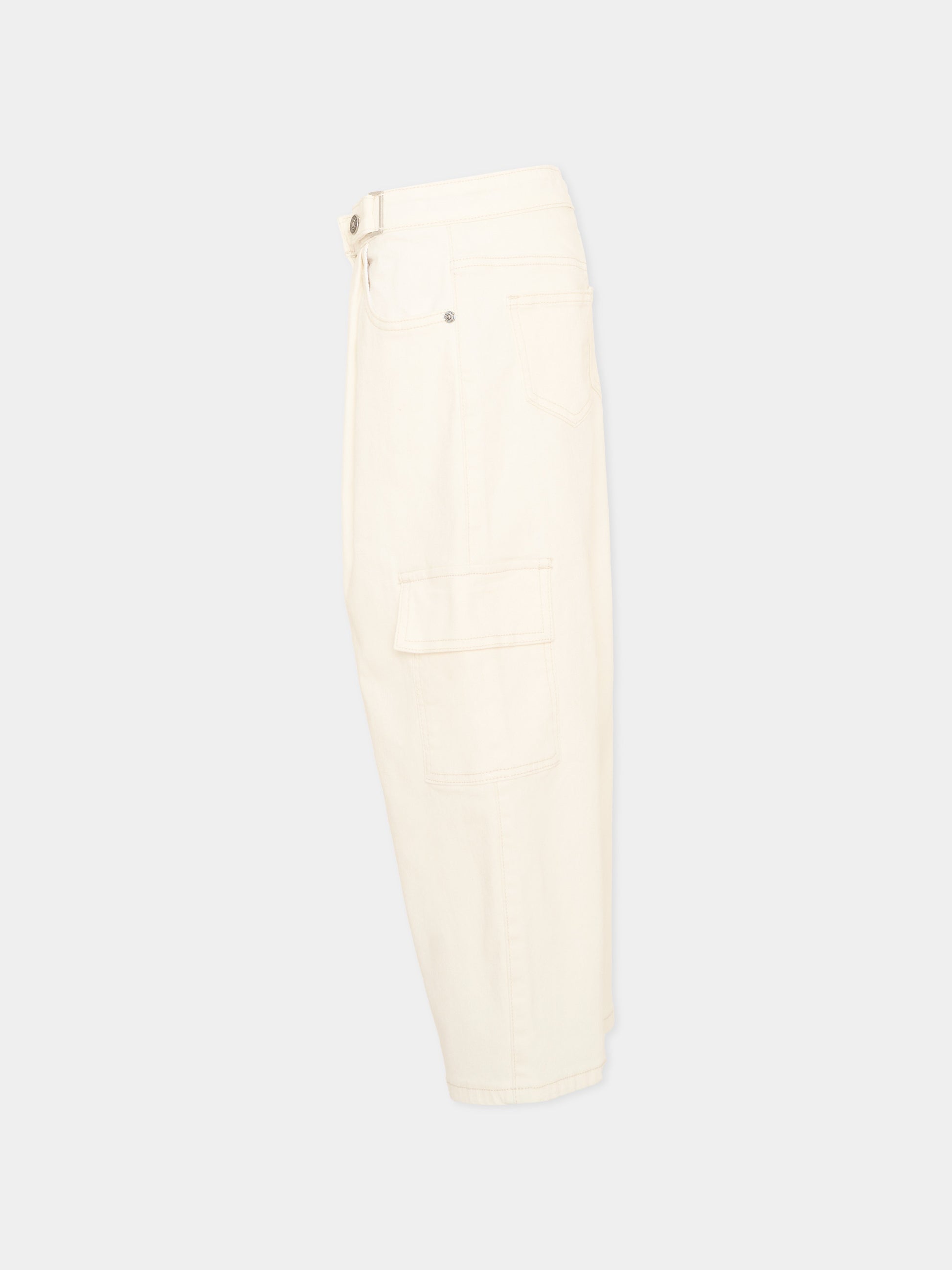 Jeans avorio per bambina cargo,Ermanno Scervino Junior,Z9H404 8097 0001