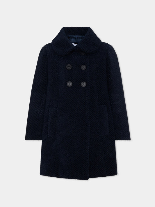 Cappotto blu per bambina,Monnalisa,17H106 8360 056S