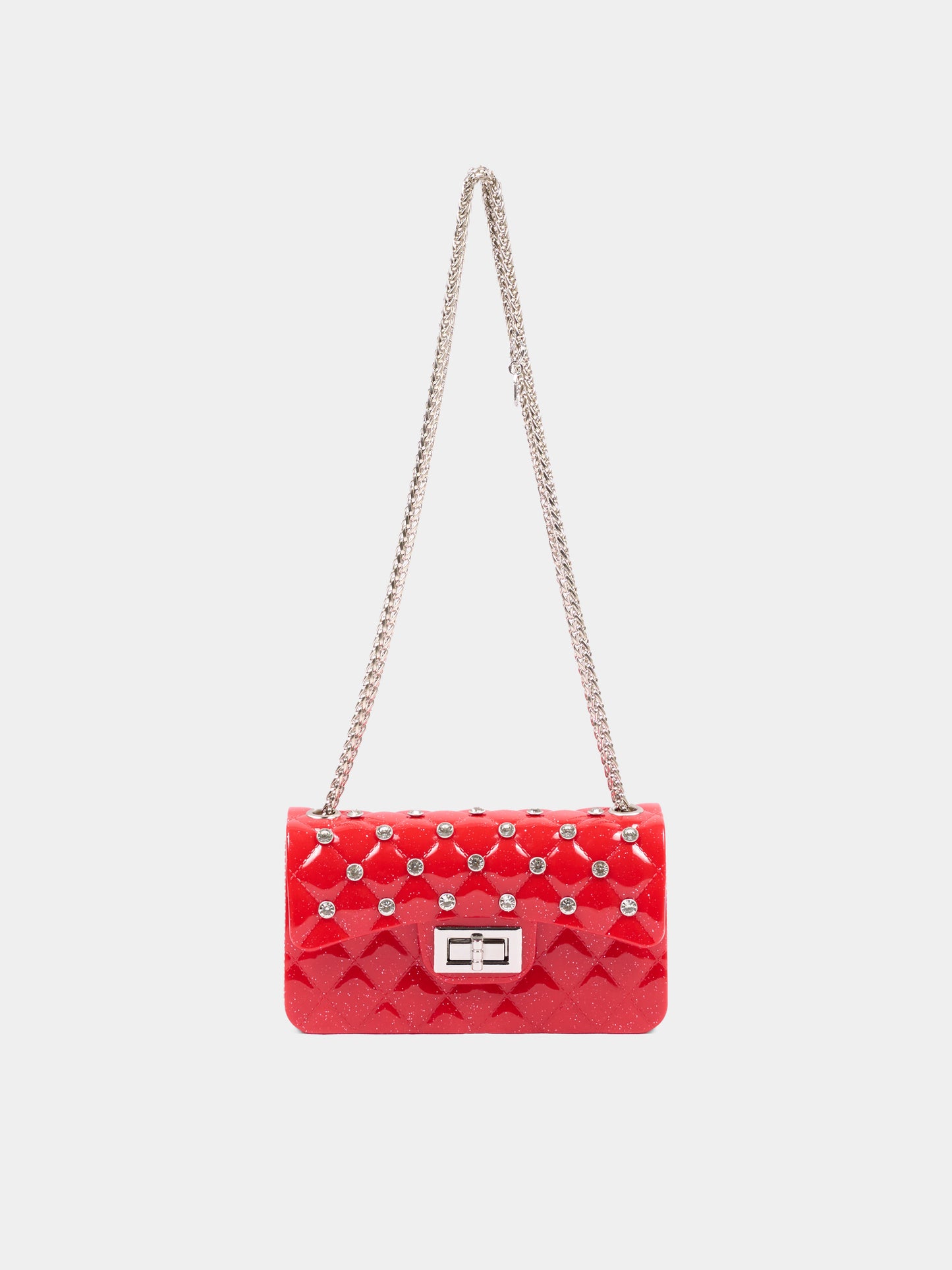 Borsa elegante rossa per bambina con strass,Monnalisa,17H000 8726 0043