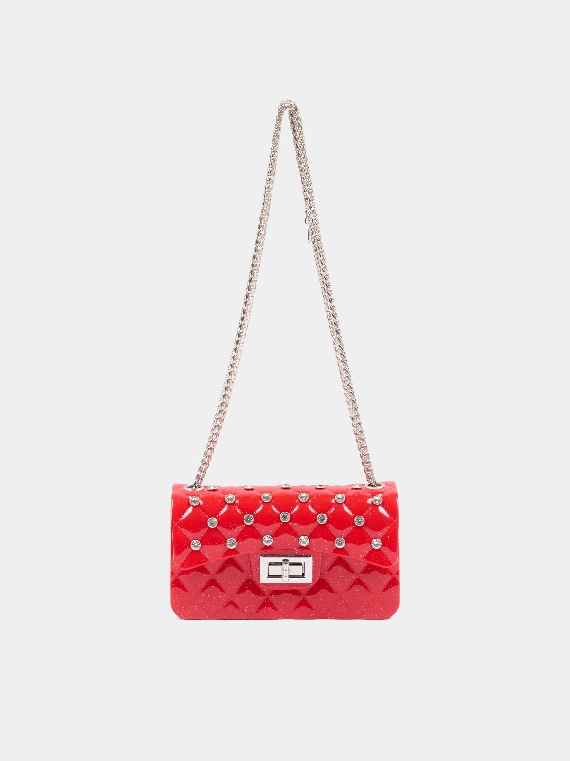 Borsa elegante rossa per bambina con strass,Monnalisa,17H000 8726 0043