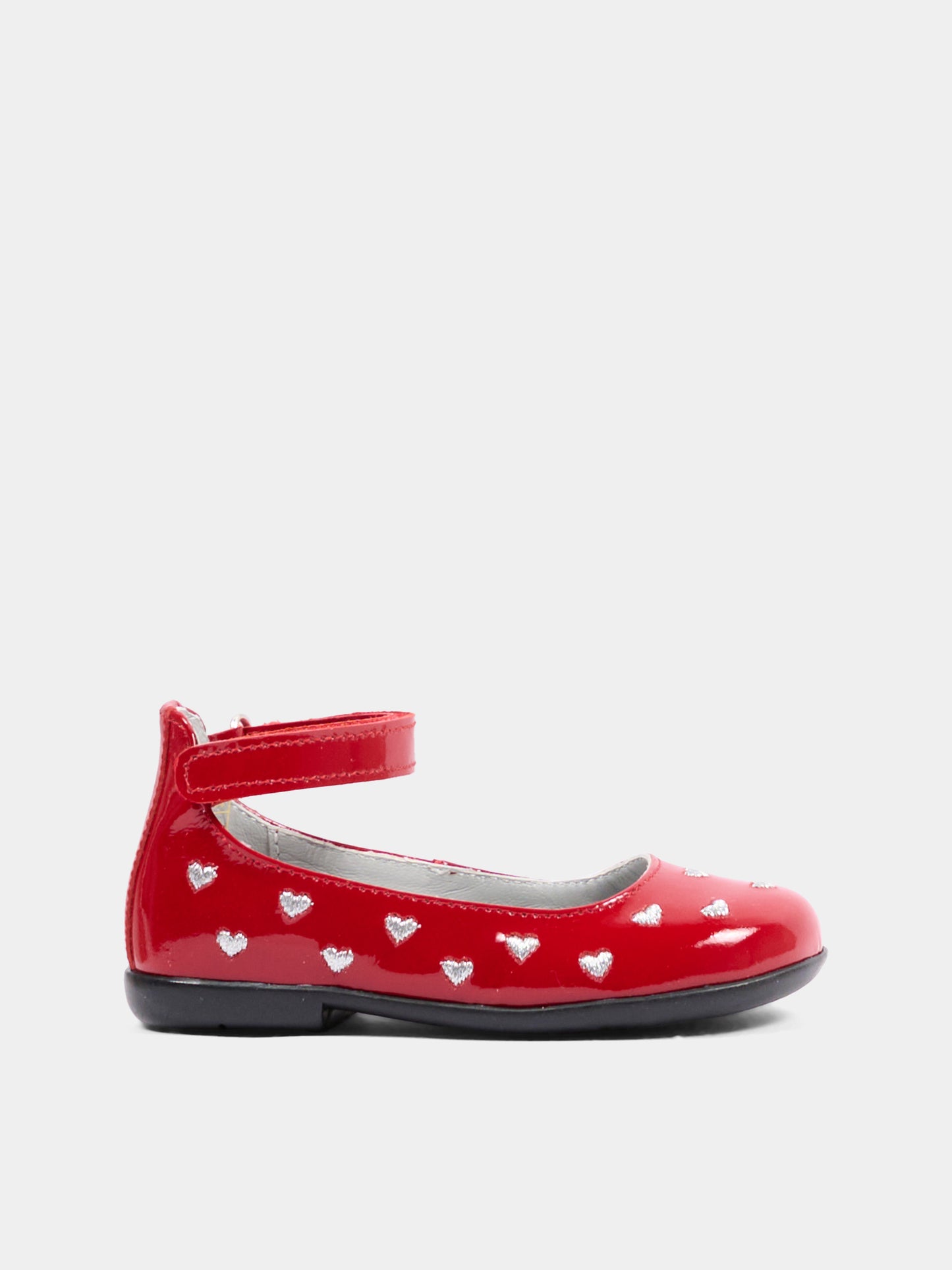 Ballerine rosse per bambina con cuori,Monnalisa,83H005 8784 0043