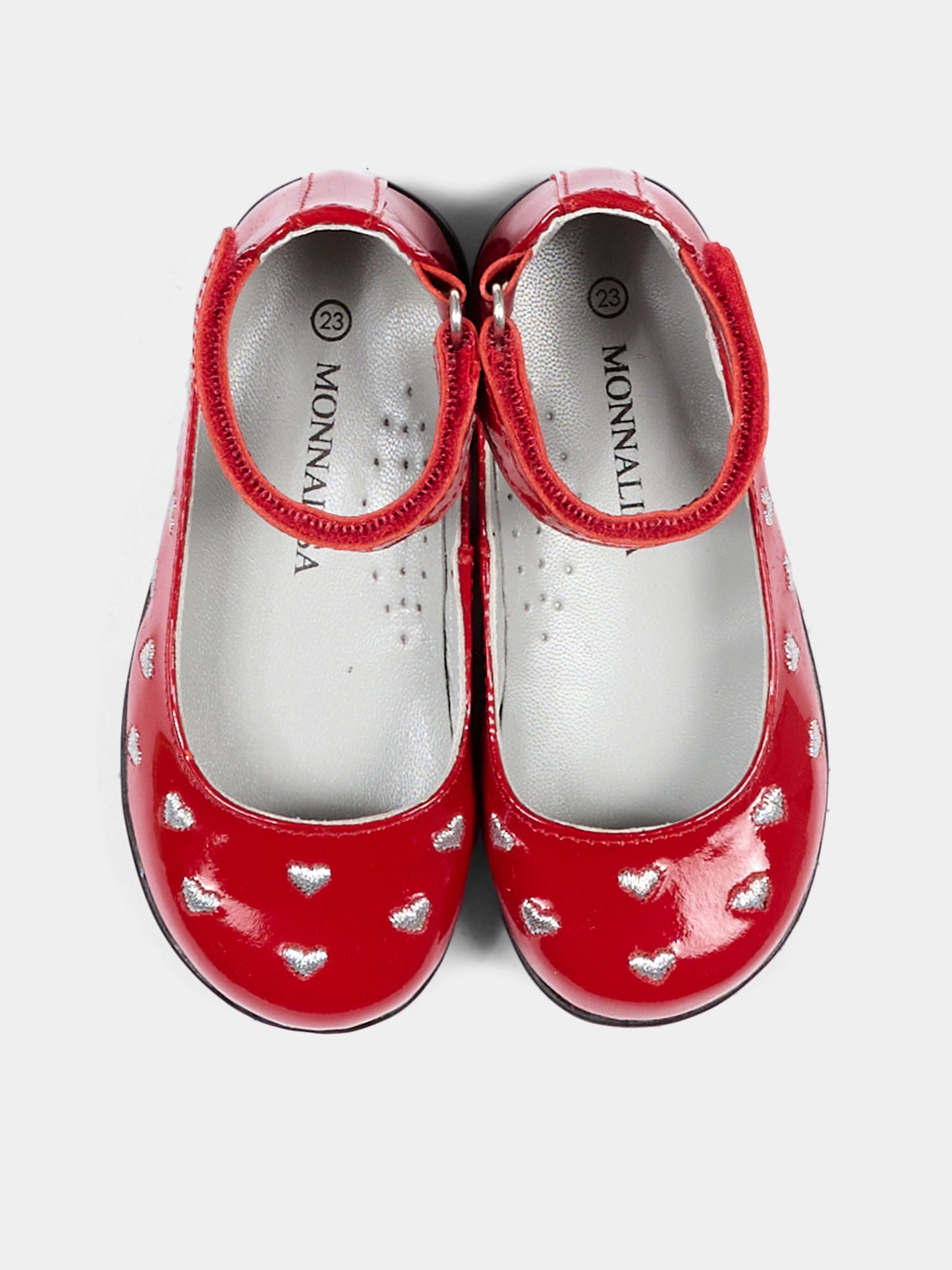 Ballerine rosse per bambina con cuori,Monnalisa,83H005 8784 0043