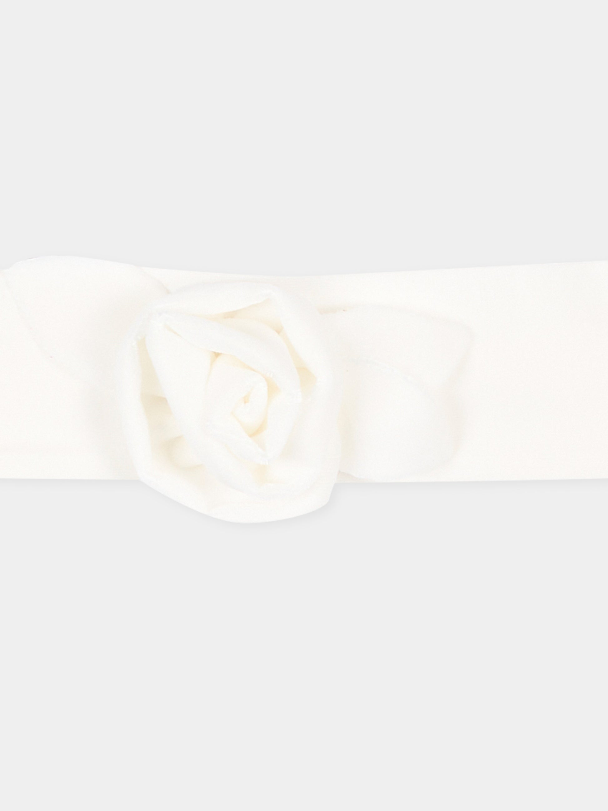 Fascia avorio per neonata con fiore,Monnalisa,73H004 8803 0001