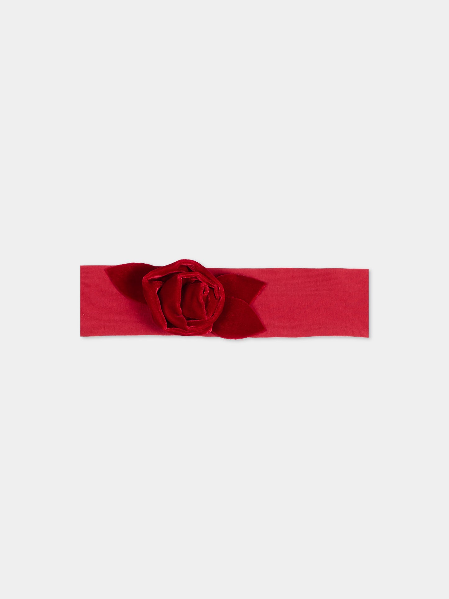 Fascia rossa per neonata con fiore,Monnalisa,73H004 8803 0043