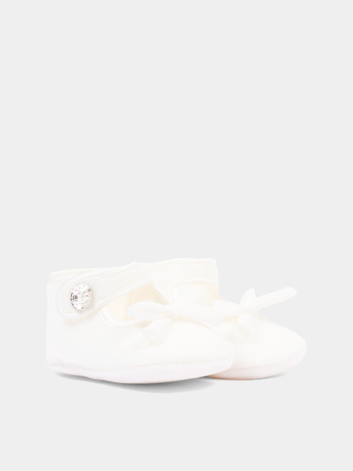 Ballerine avorio per neonata con fiocco,Monnalisa,73H001 8803 0001