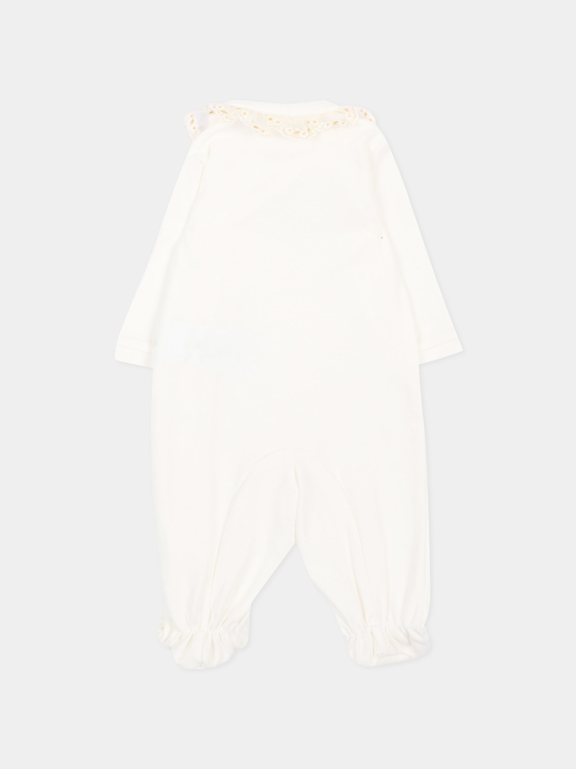 Set tutina avorio per neonata con pizzo,Monnalisa,35H503 8070 0001