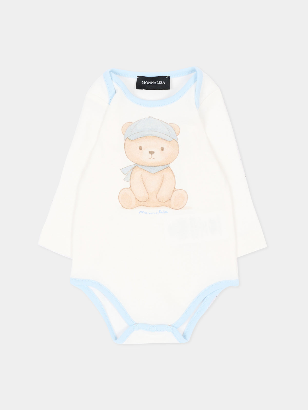 Completo nascita avorio per neonato con orsetto,Monnalisa,22H500 8003 0152