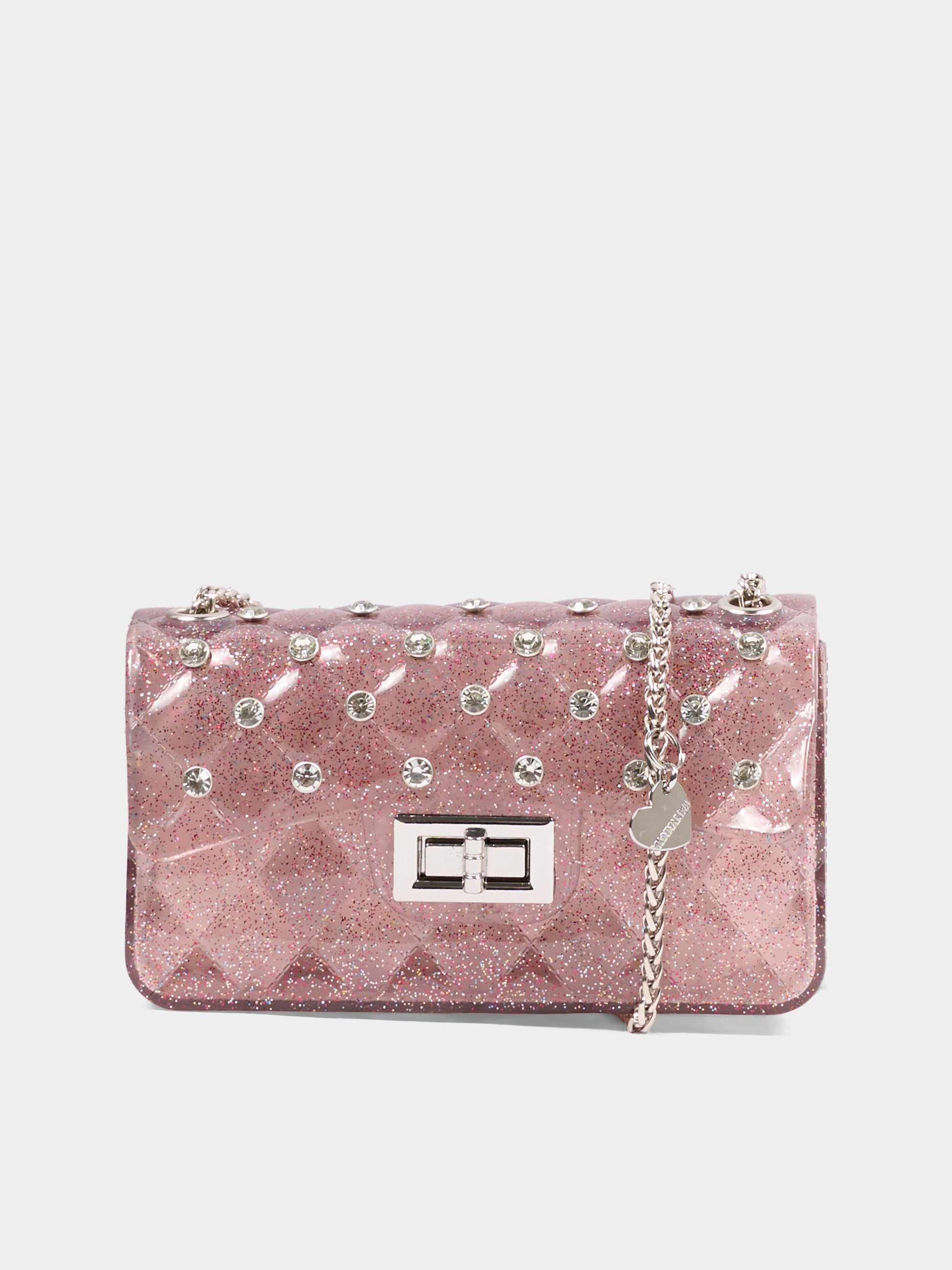 Borsa elegante rosa per bambina con strass,Monnalisa,17H000 8726 094F
