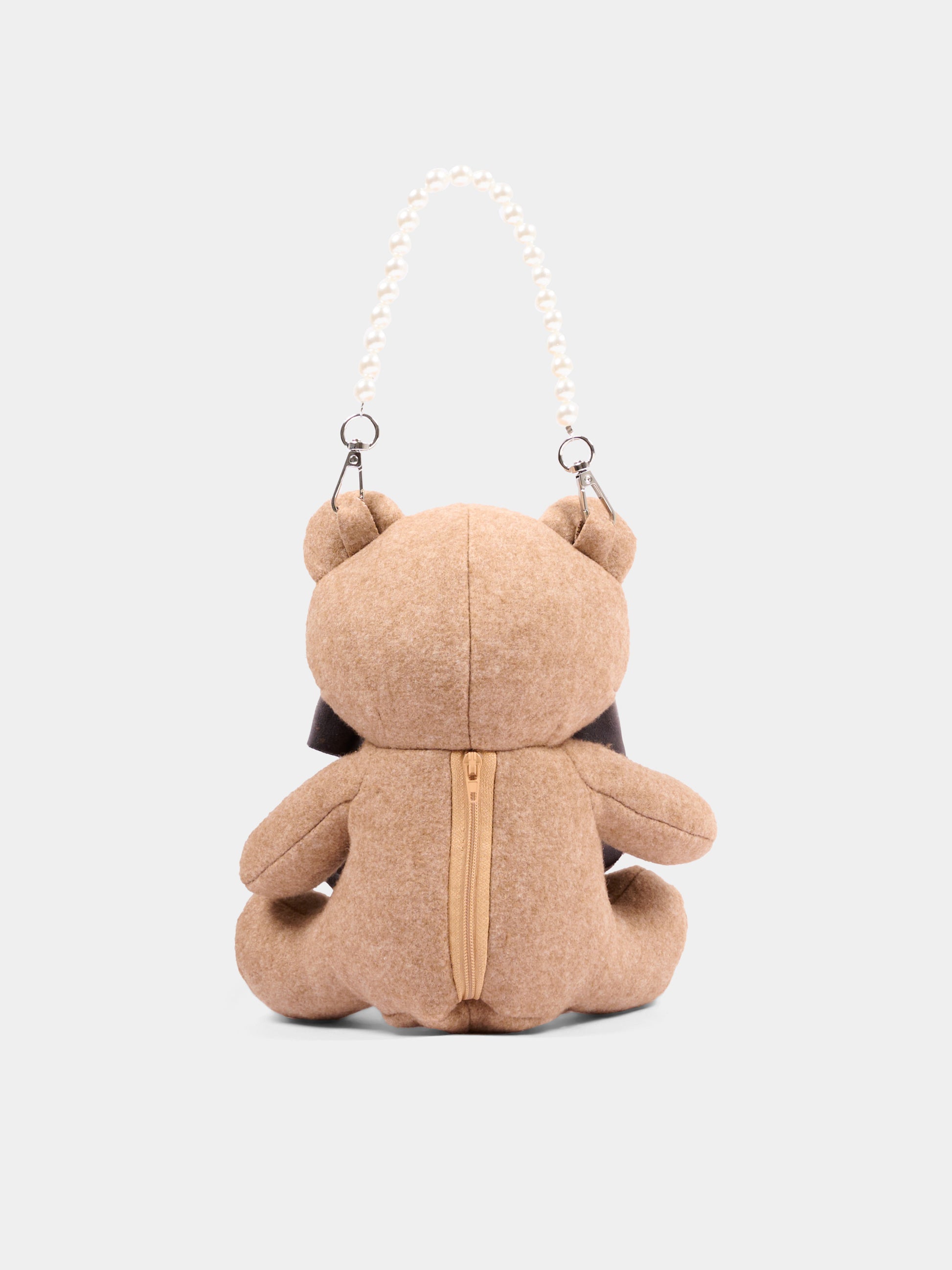 Borsa casual beige per bambina a orsetto,Monnalisa,19H003 8059 0003