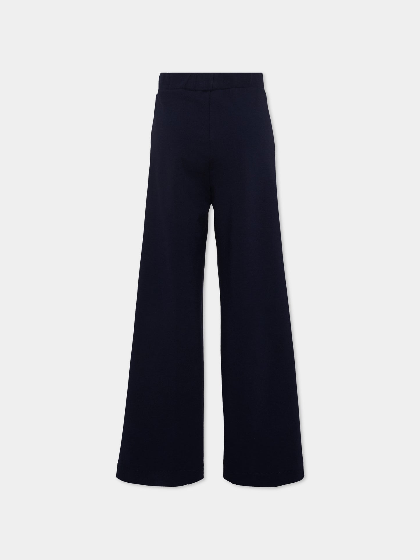 Pantaloni blu per bambina a gamba larga,Monnalisa,18HANT 8225 056S
