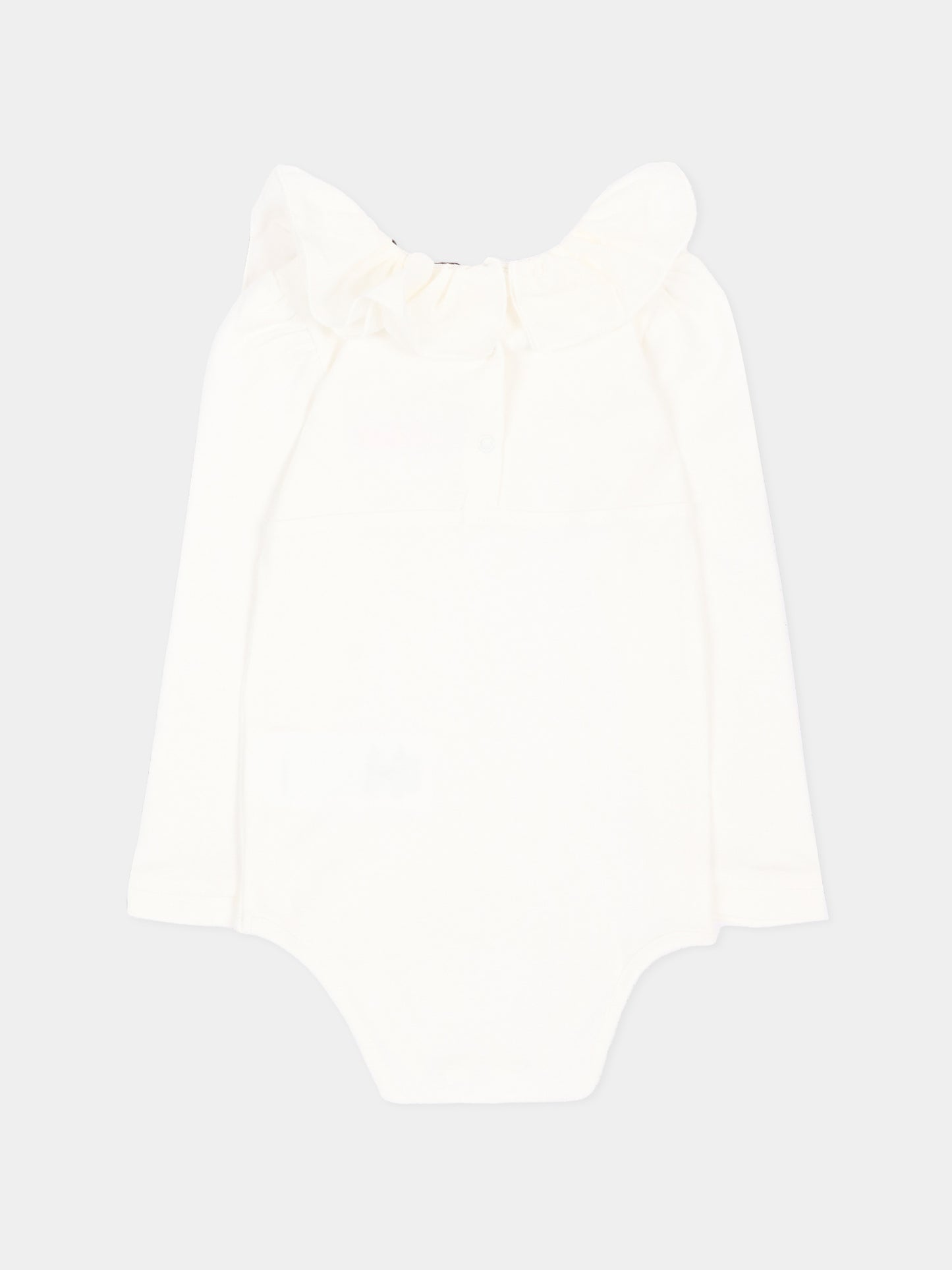Body avorio per neonata con fiori,Monnalisa,35H300NP 8000 0001