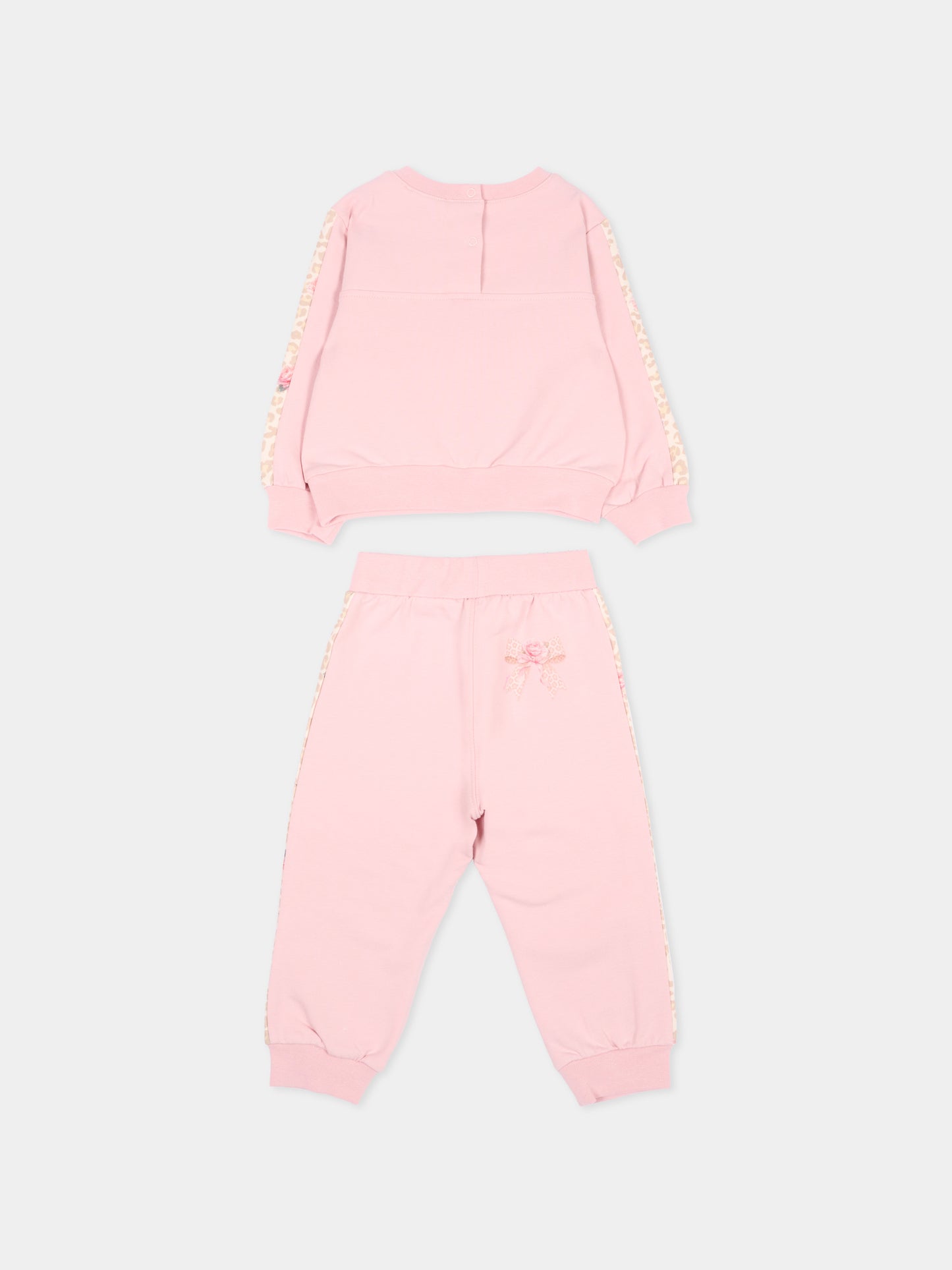 Completo sportivo rosa per neonata con gattino,Monnalisa,39H505NP 8006 094F