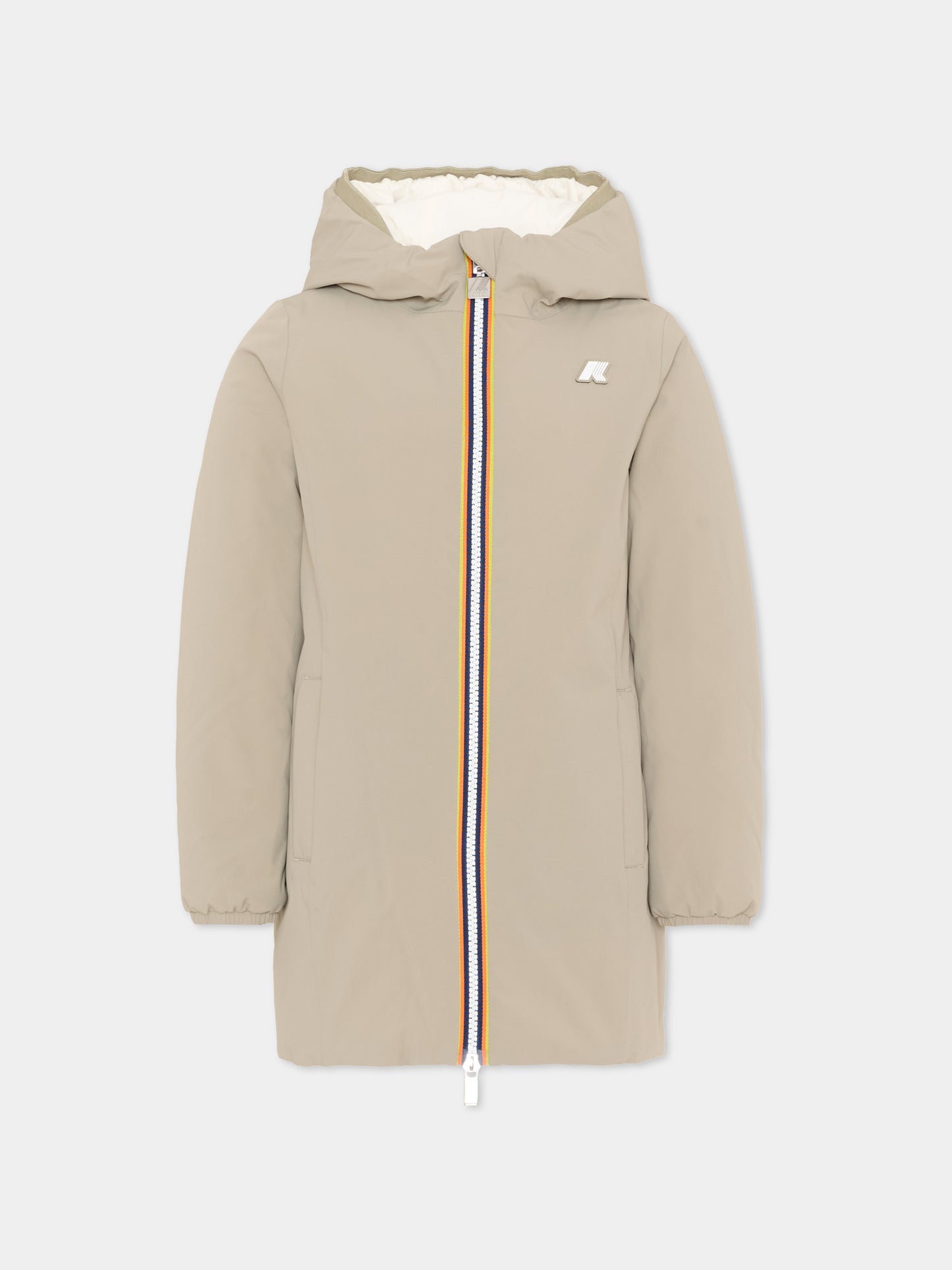 Piumino verde Denise per bambina con logo,K-way,K11517W B2M