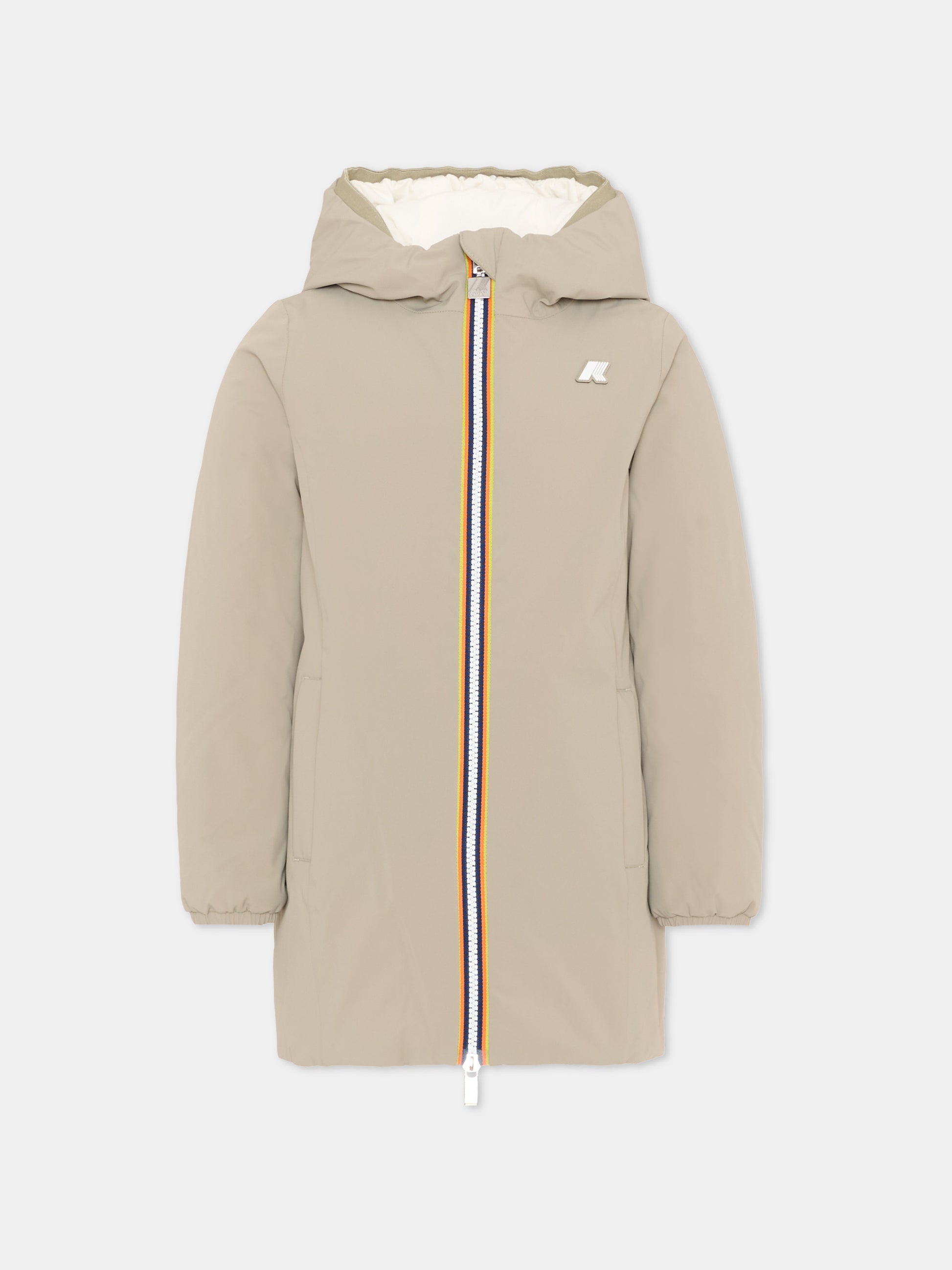 Piumino verde Denise per bambina con logo,K-way,K11517W B2M