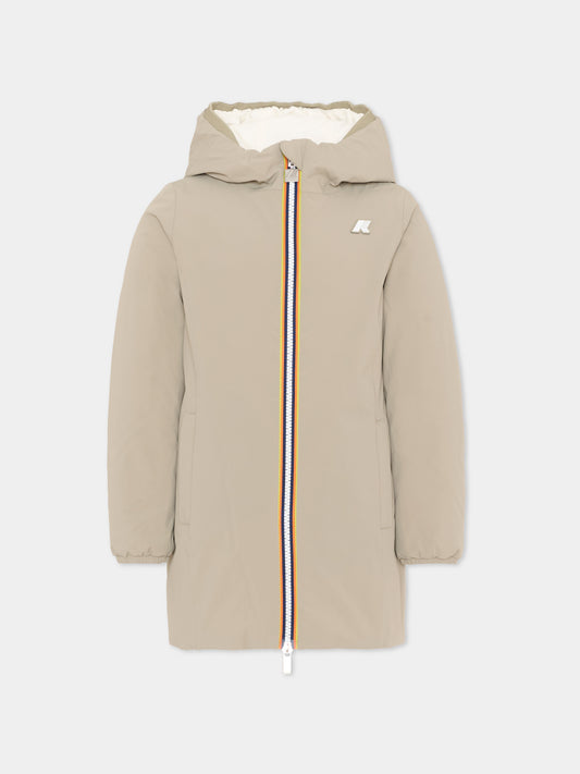 Piumino verde Denise per bambina con logo,K-way,K11517W B2M